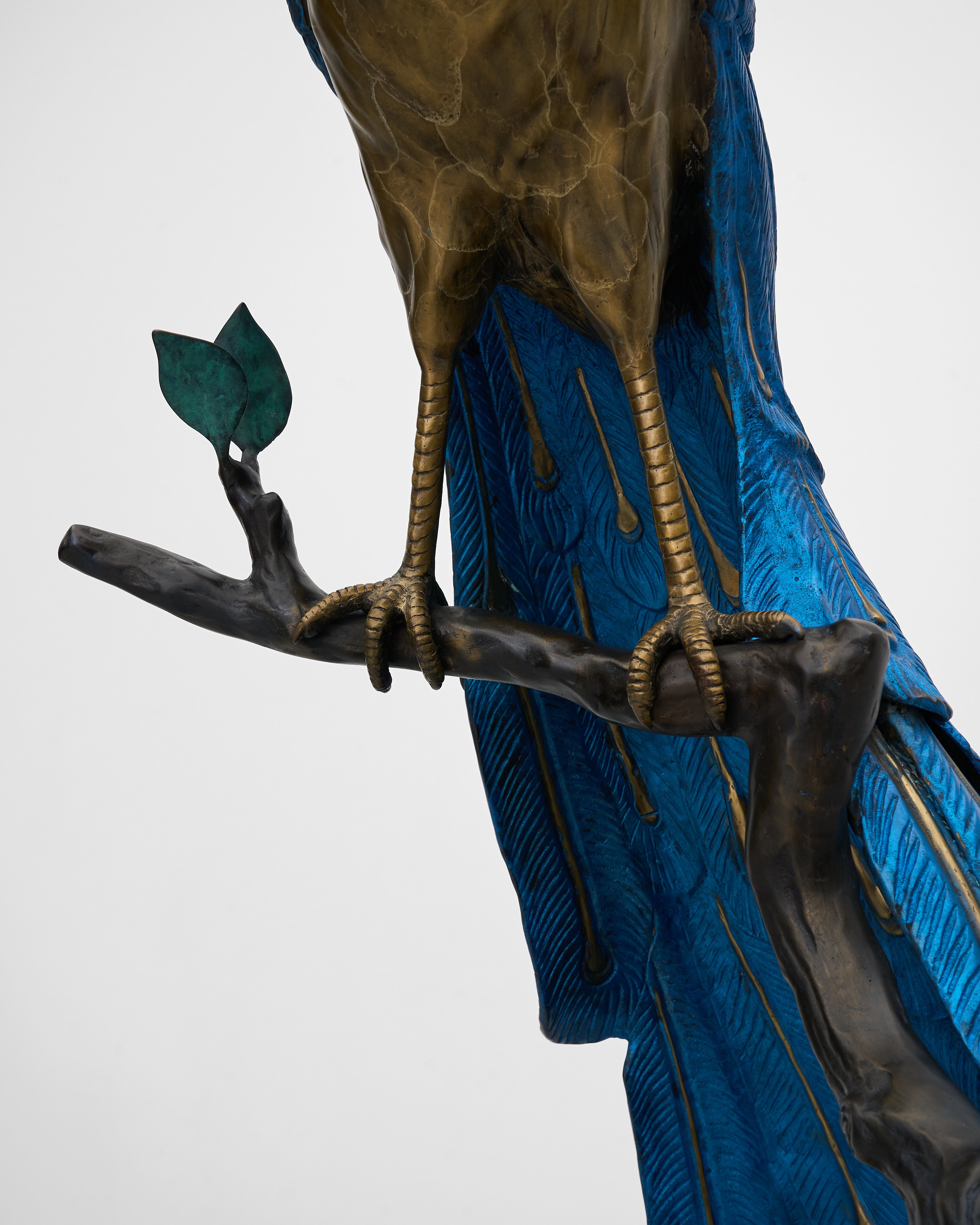 Grand Peacock Sculpture