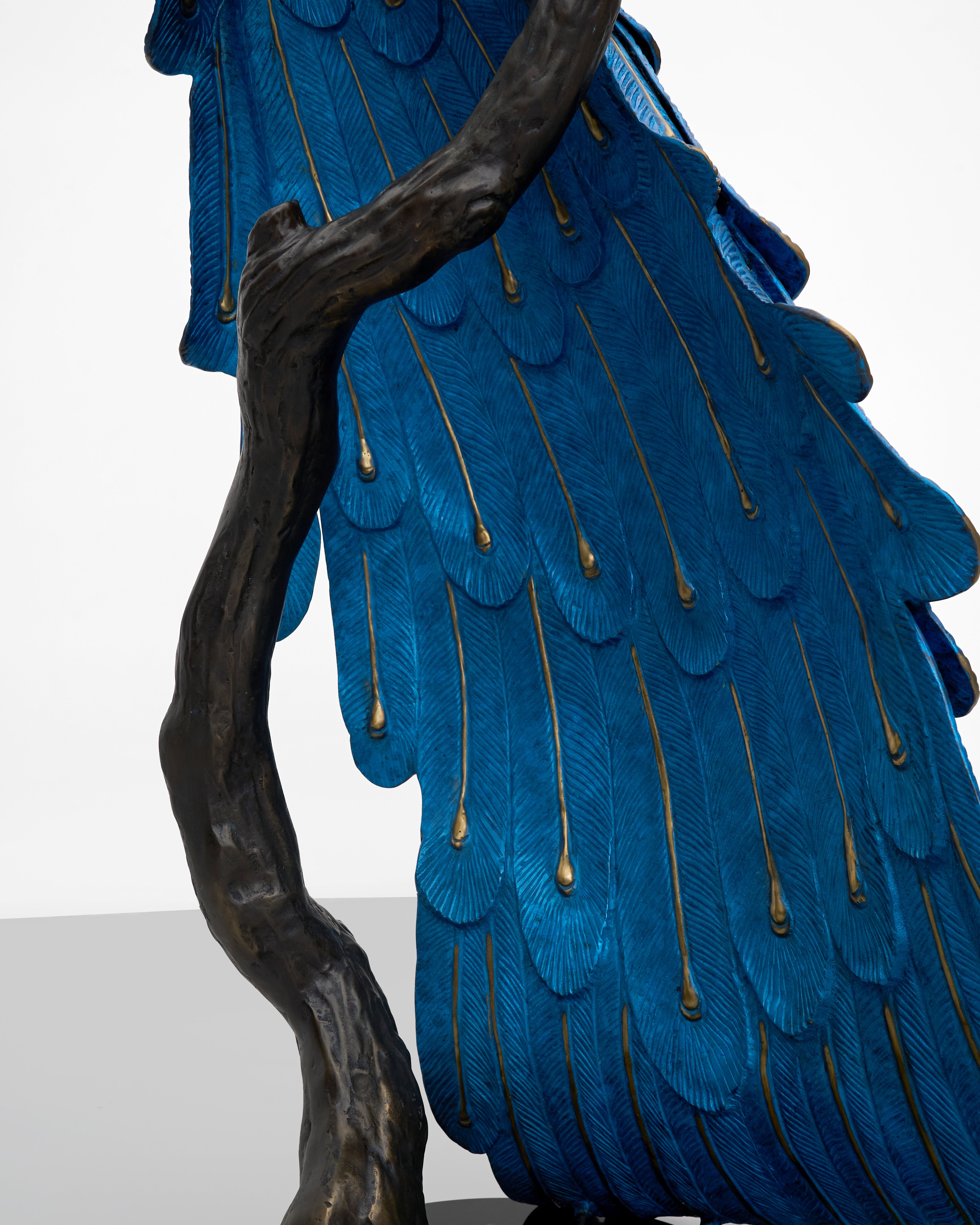 Grand Peacock Sculpture