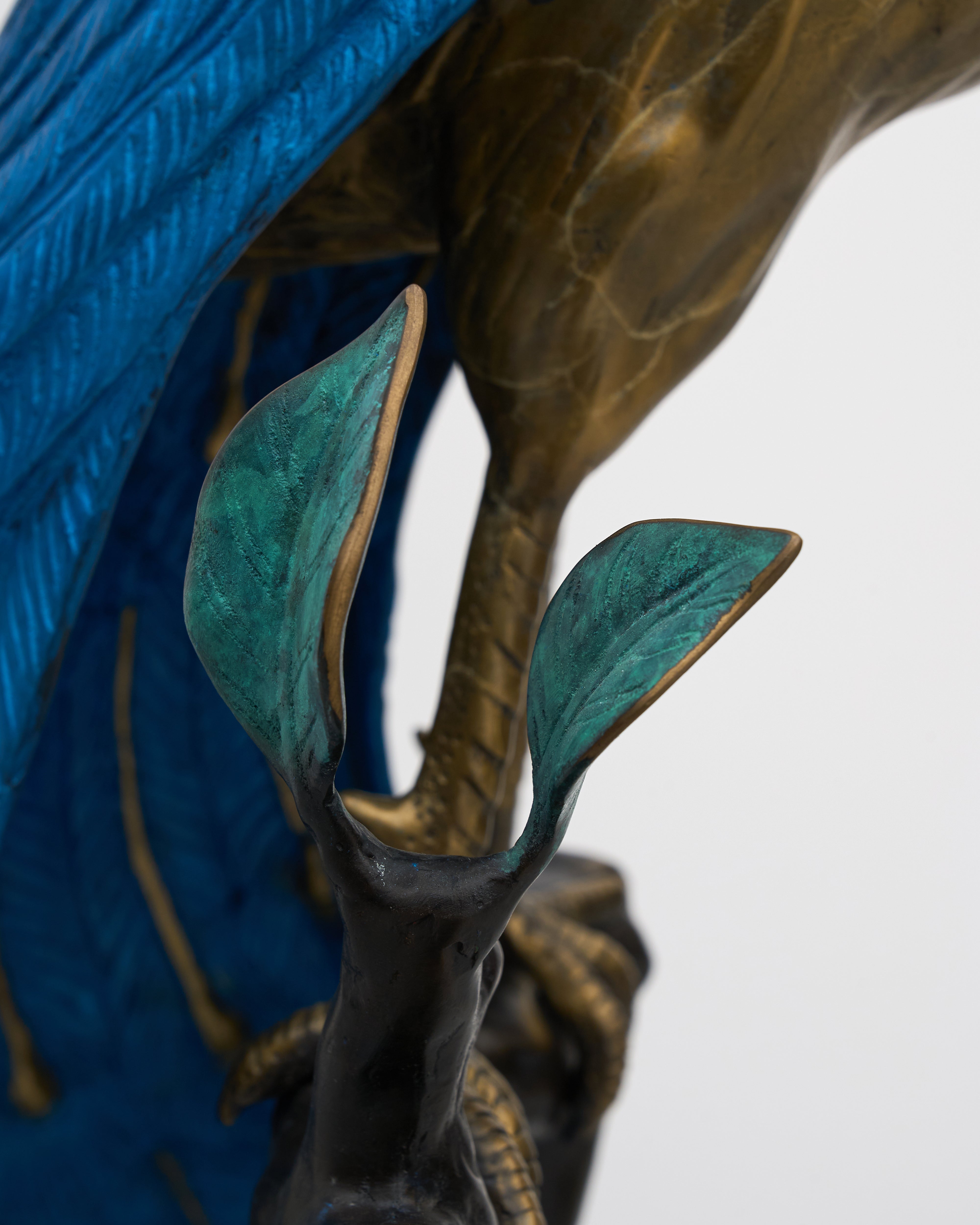 Grand Peacock Sculpture
