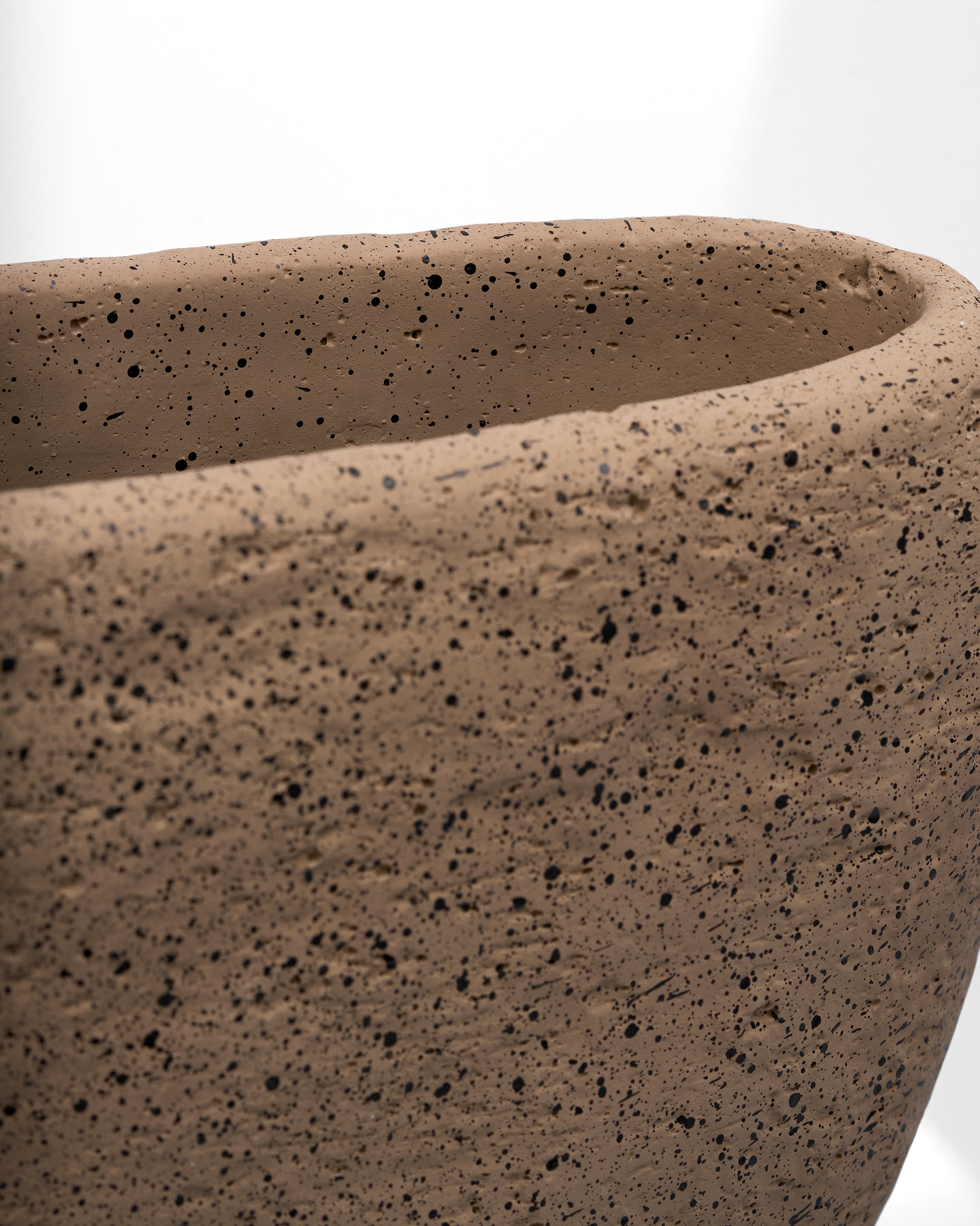 Dune Pedestal Cement Vase - French Bistre