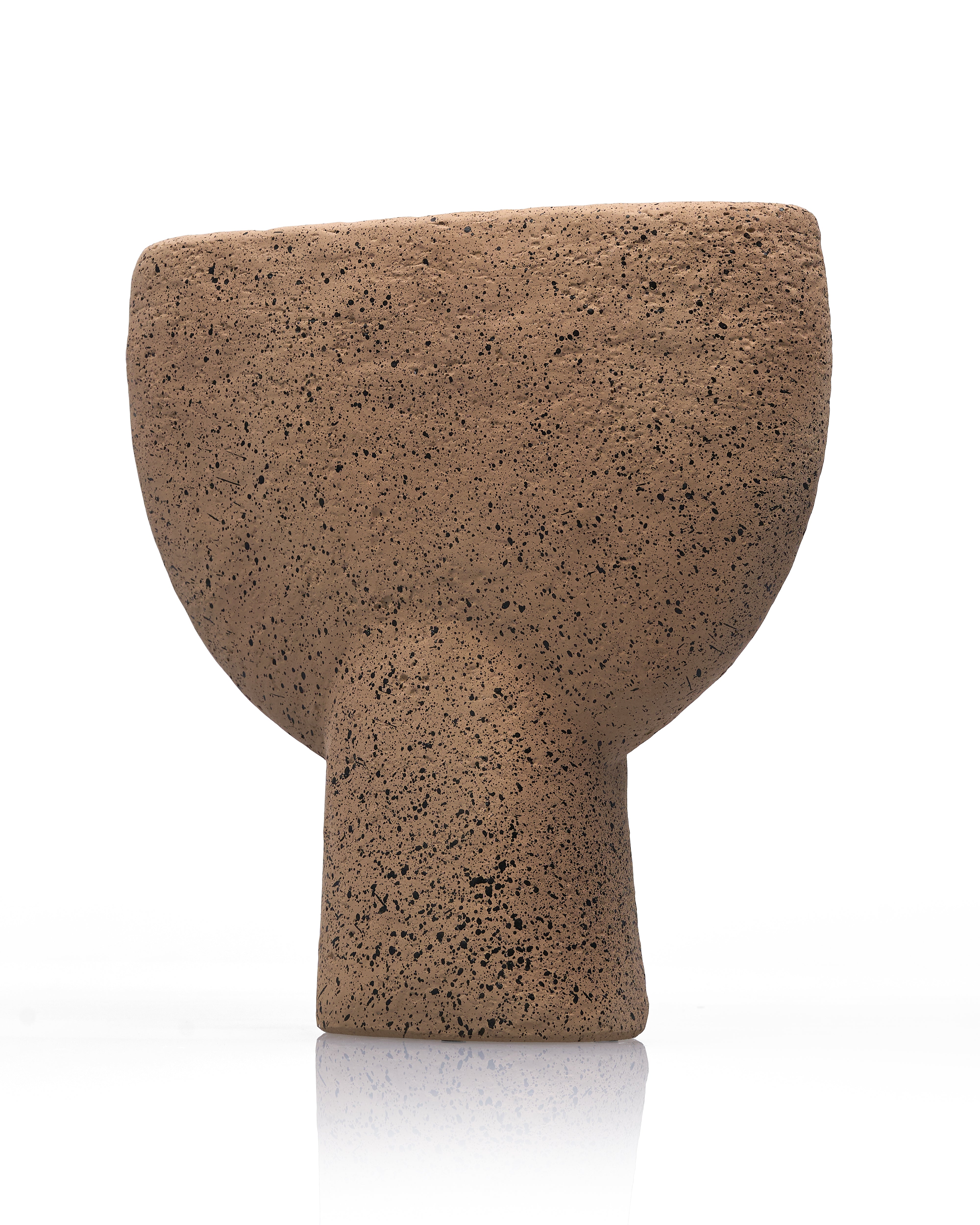 Dune Pedestal Cement Vase - French Bistre