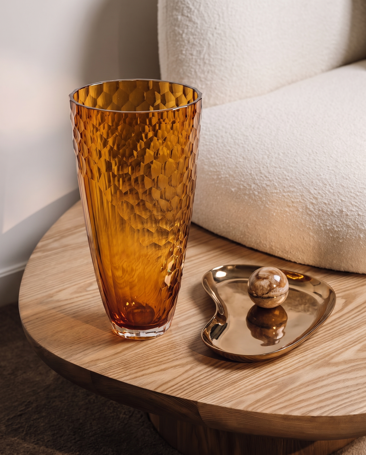 Egermann Amber Crystal Glass Vase