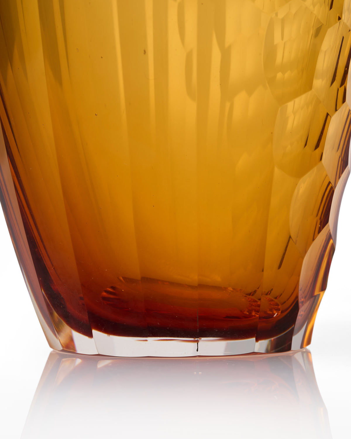 Egermann Amber Crystal Glass Vase