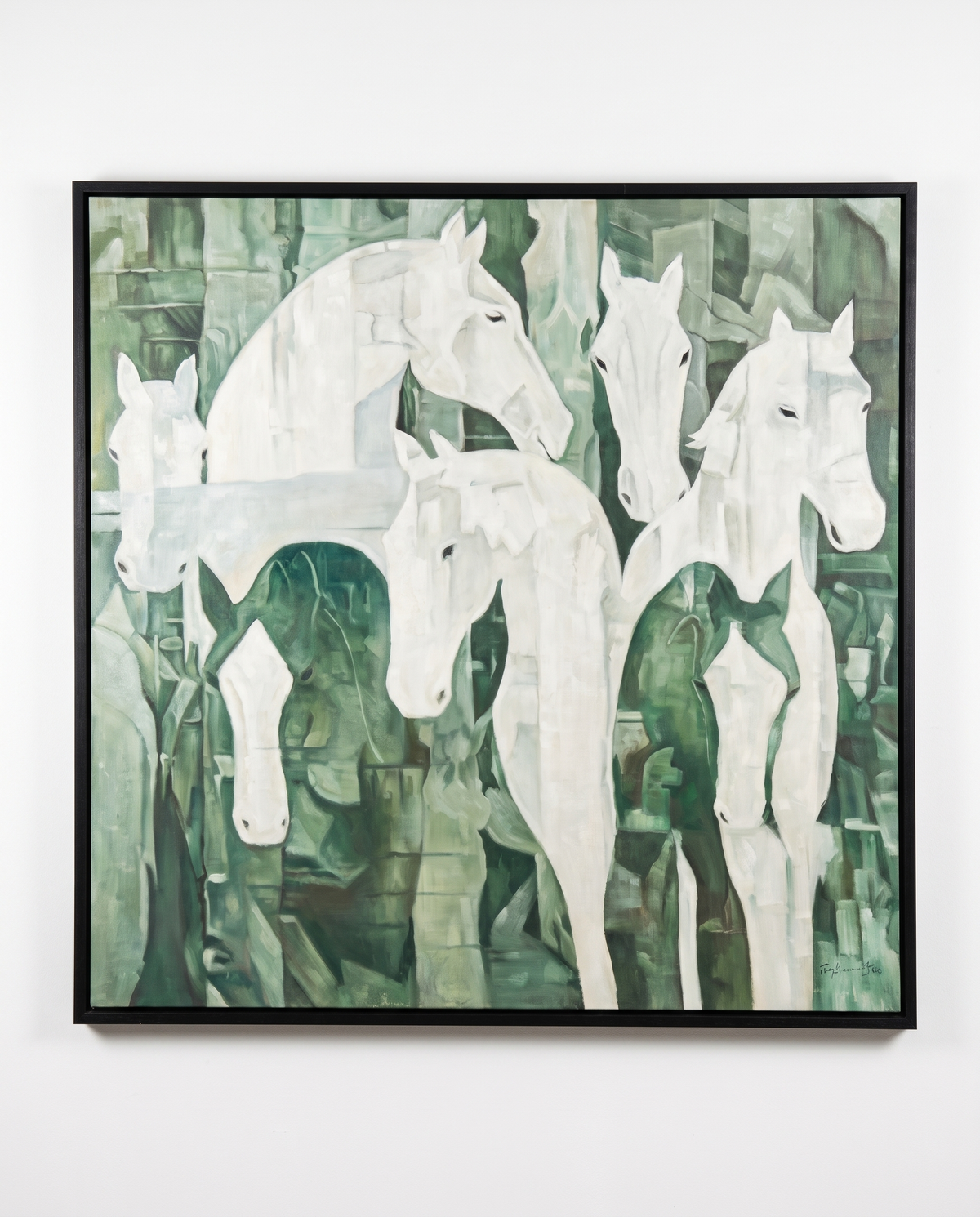 Emerald Equine Harmony - Modern Luxury Wallart