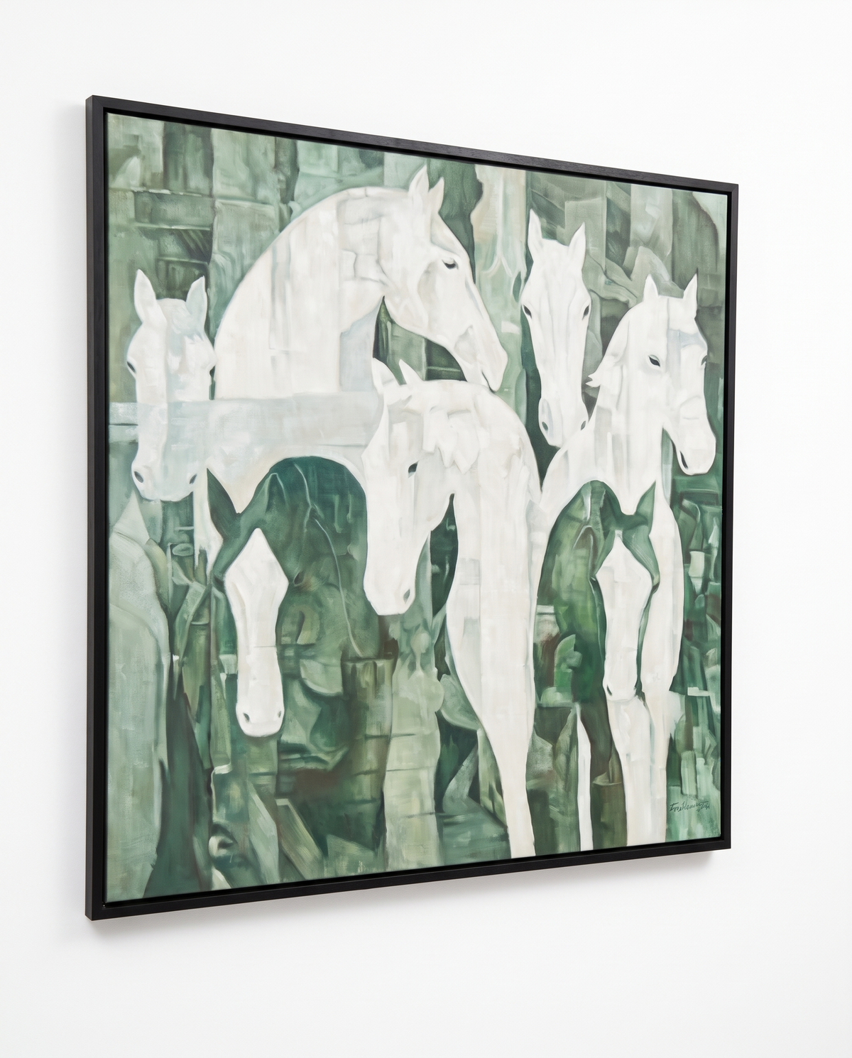 Emerald Equine Harmony - Modern Luxury Wallart