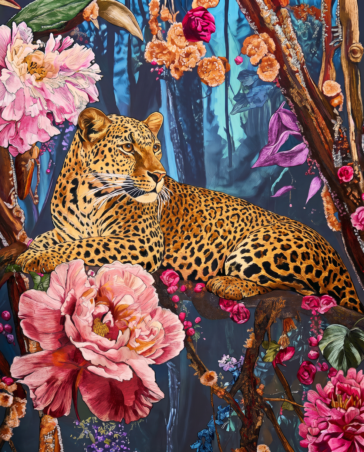 Flora & Feline - Luxury Embroidered Wallart