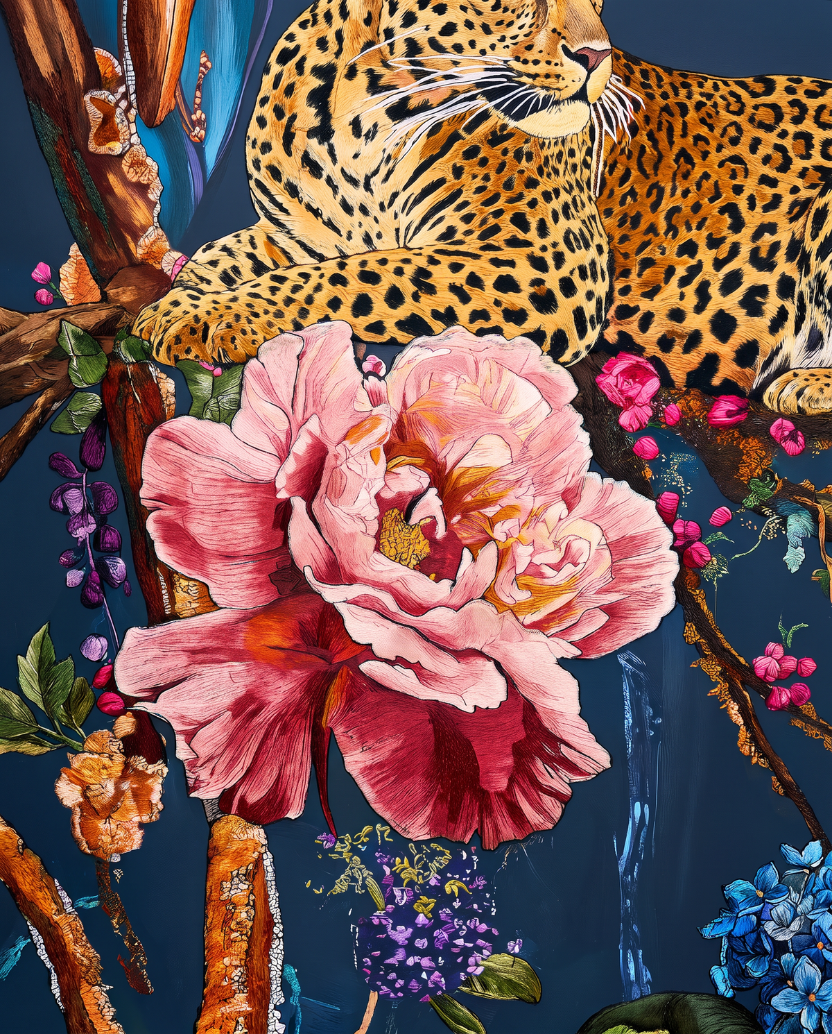 Flora & Feline - Luxury Embroidered Wallart