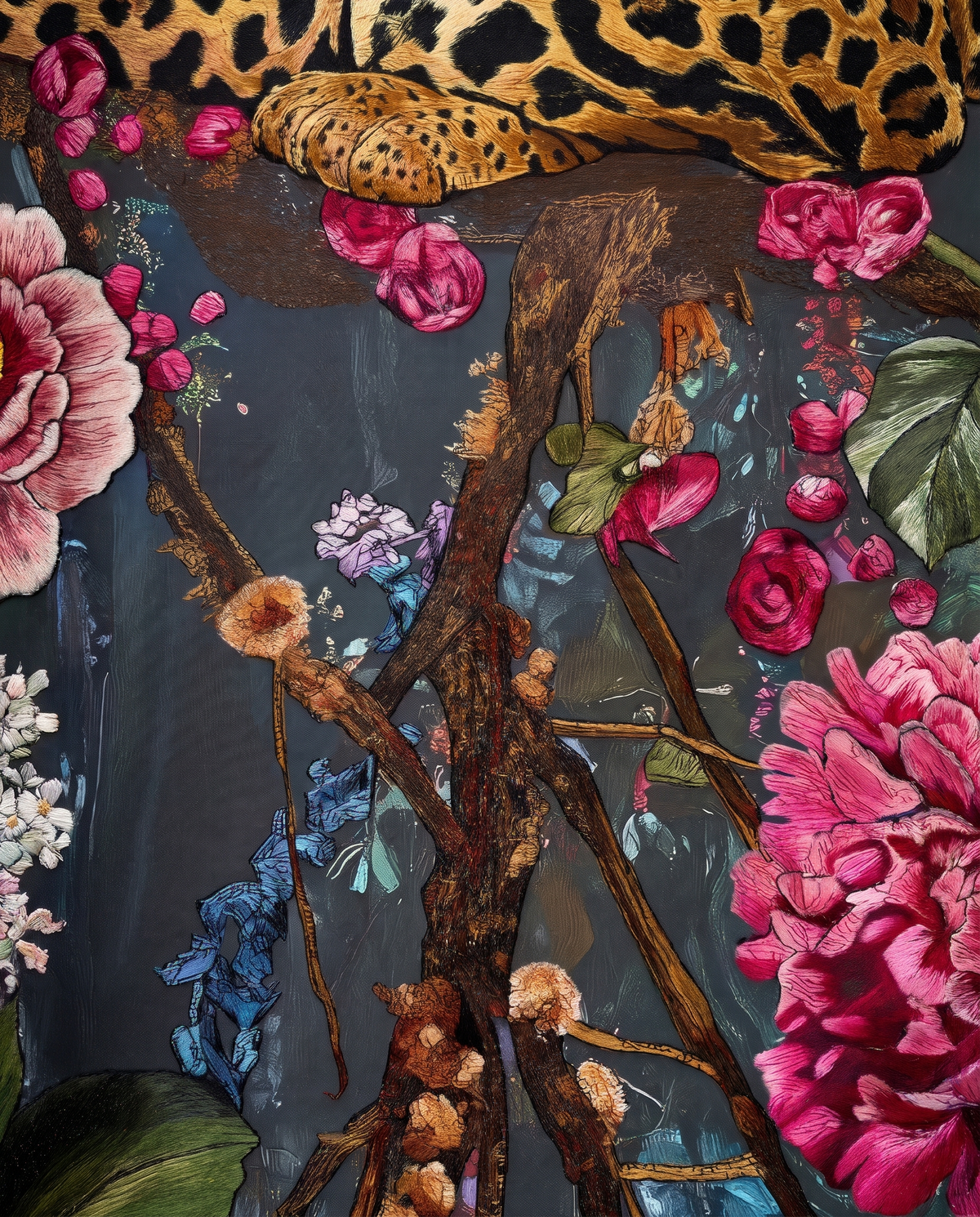 Flora & Feline - Luxury Embroidered Wallart
