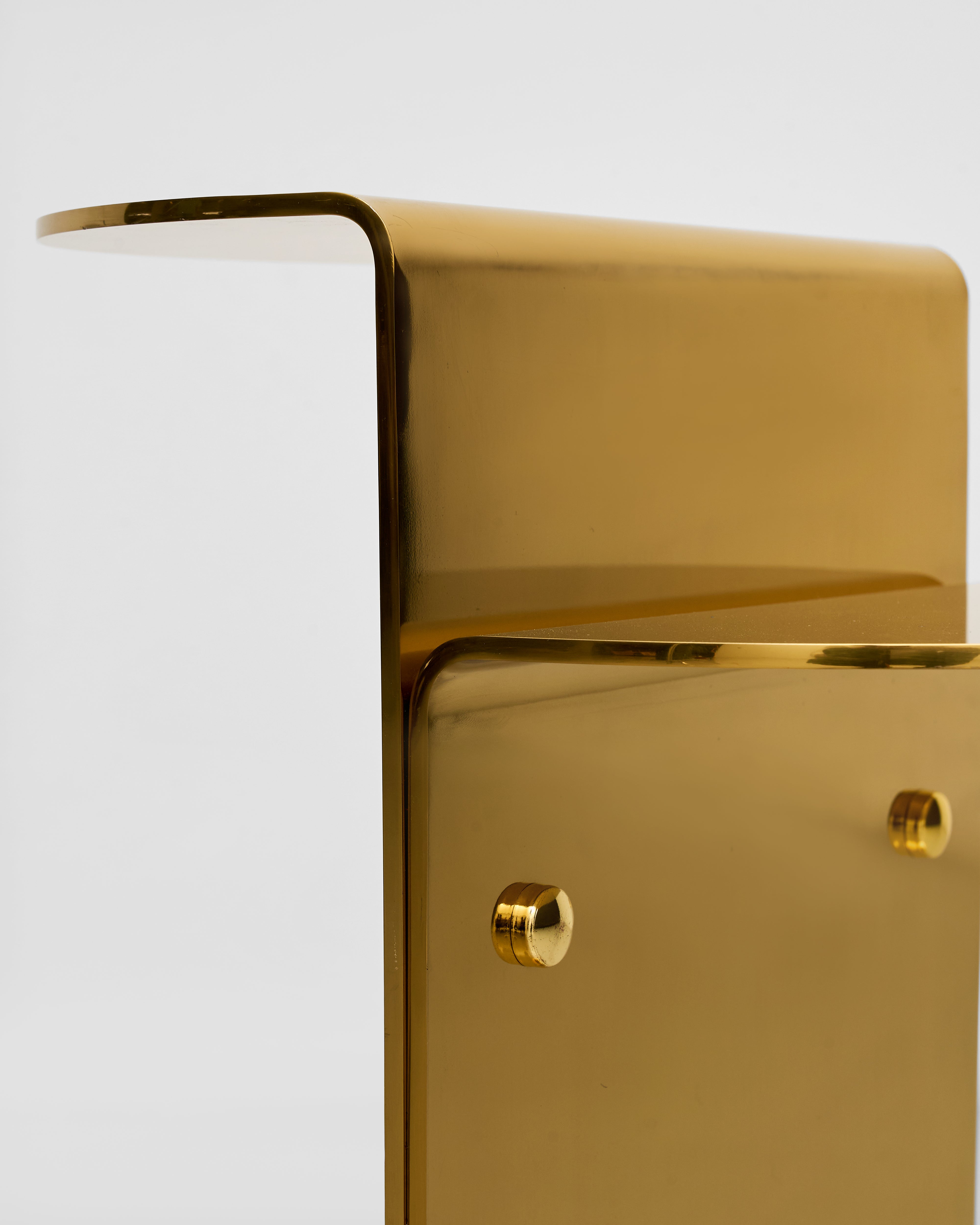 closeup of Flux Golden Stainless Steel Side Table