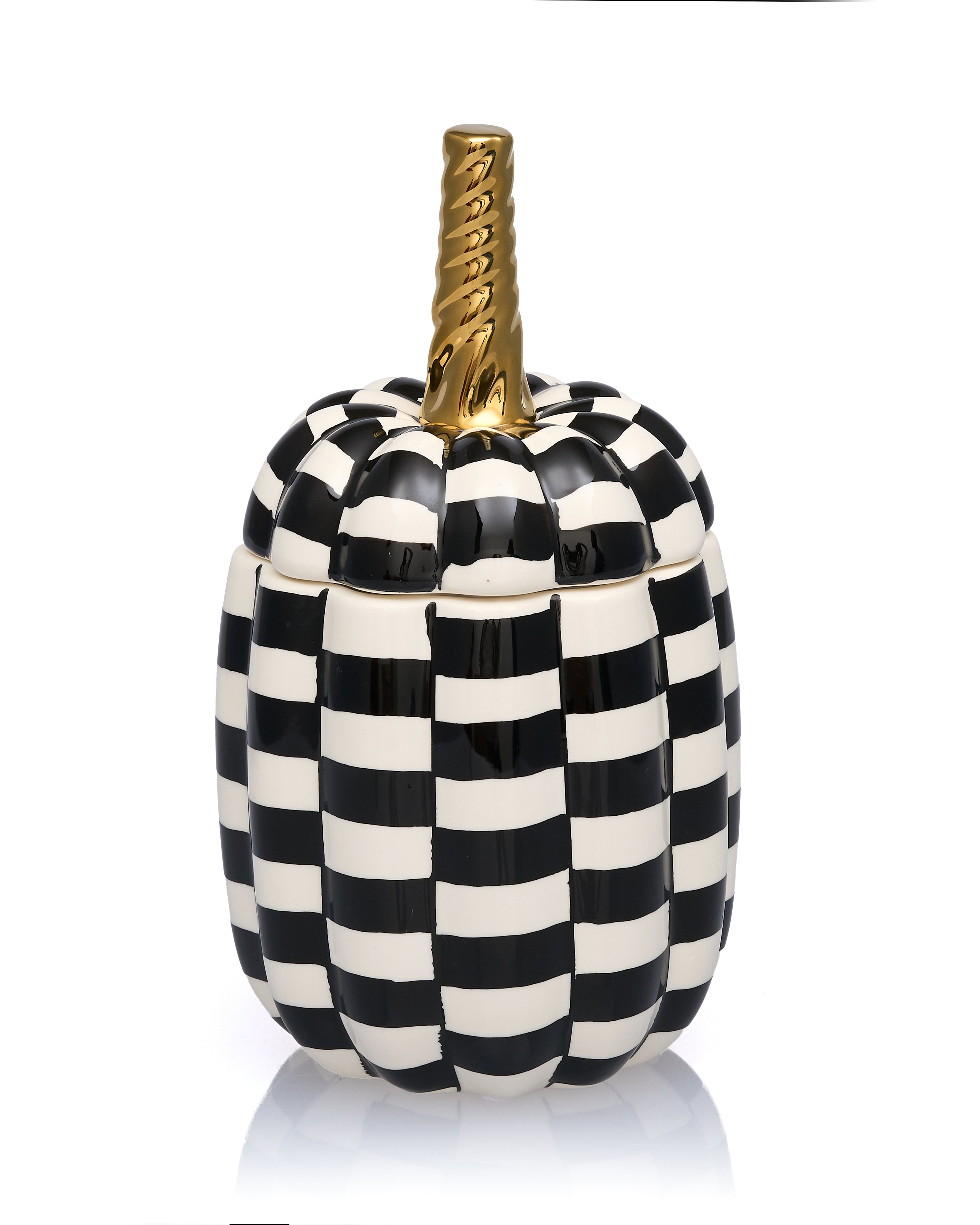 Gilded Check Pumpkin Jar Decor