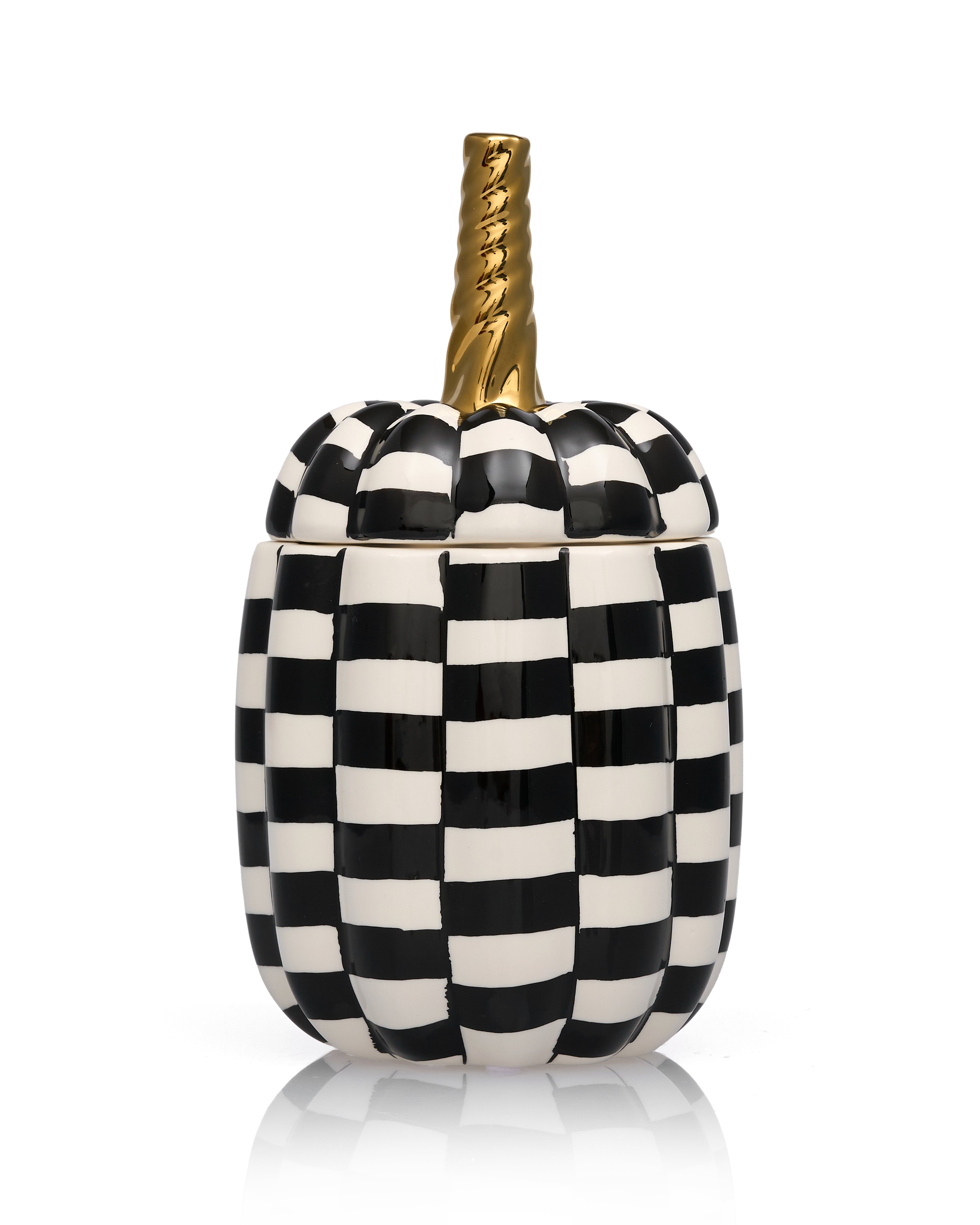 Gilded Check Pumpkin Jar Decor