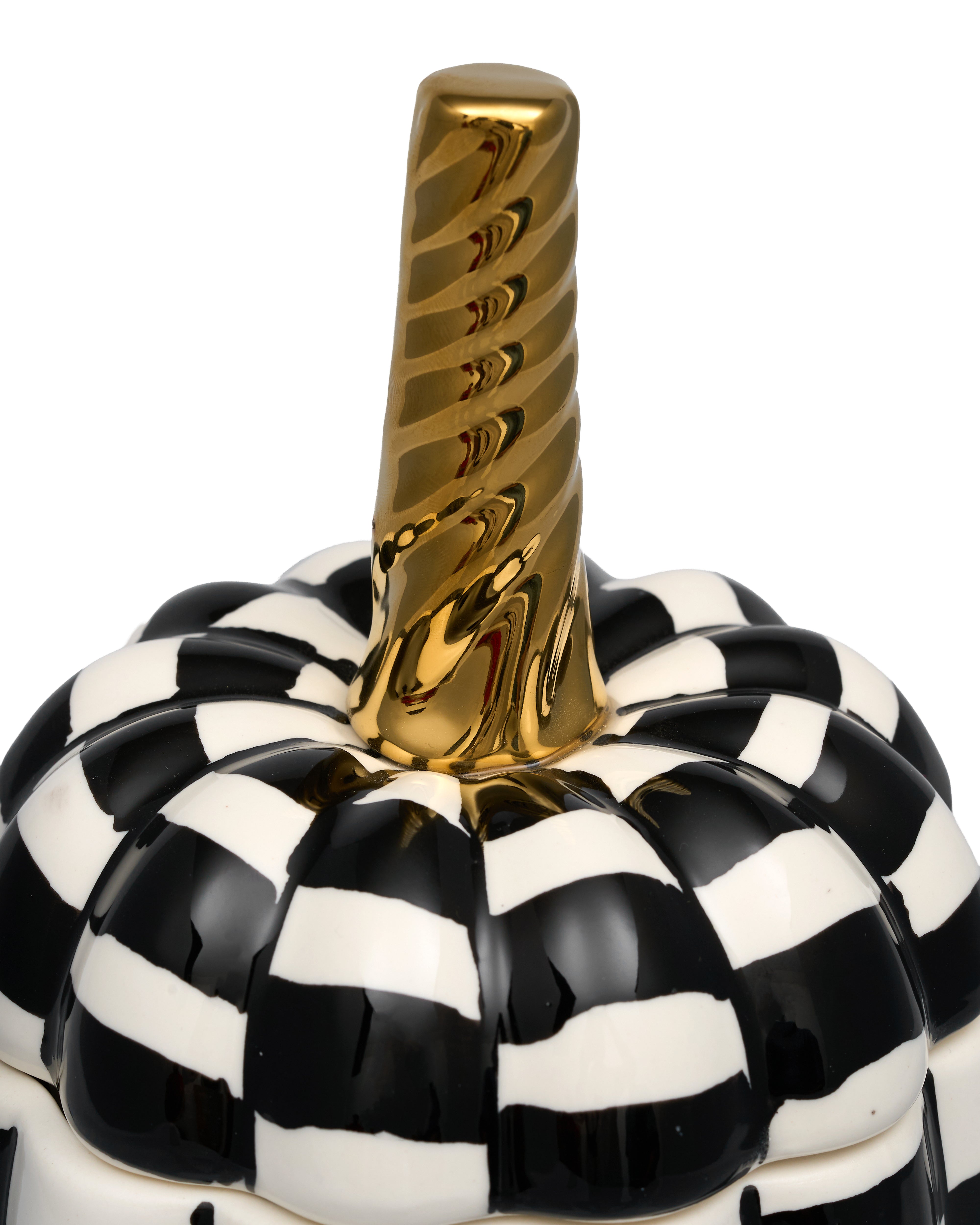 Gilded Check Pumpkin Jar Decor