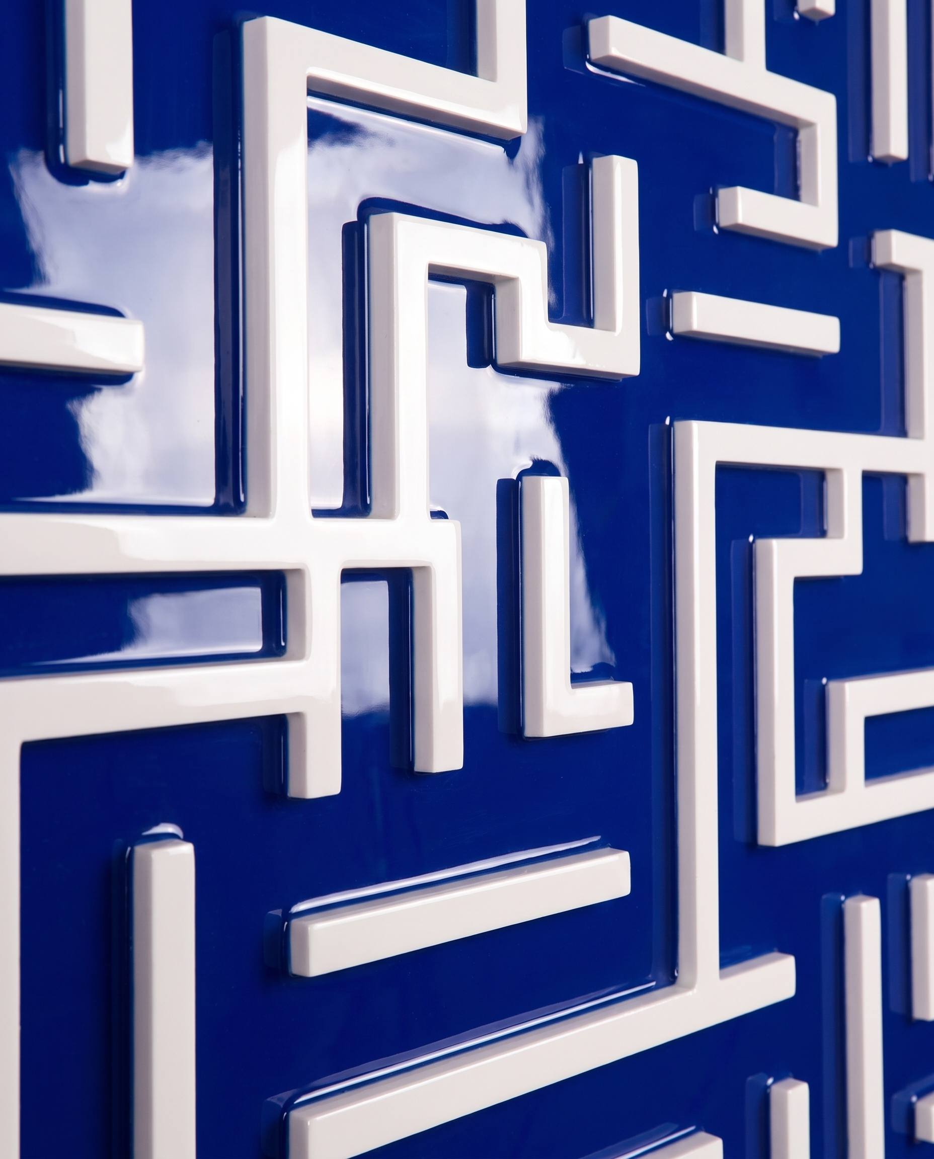 Harmony Maze Wall Art - Bold Navy Blue