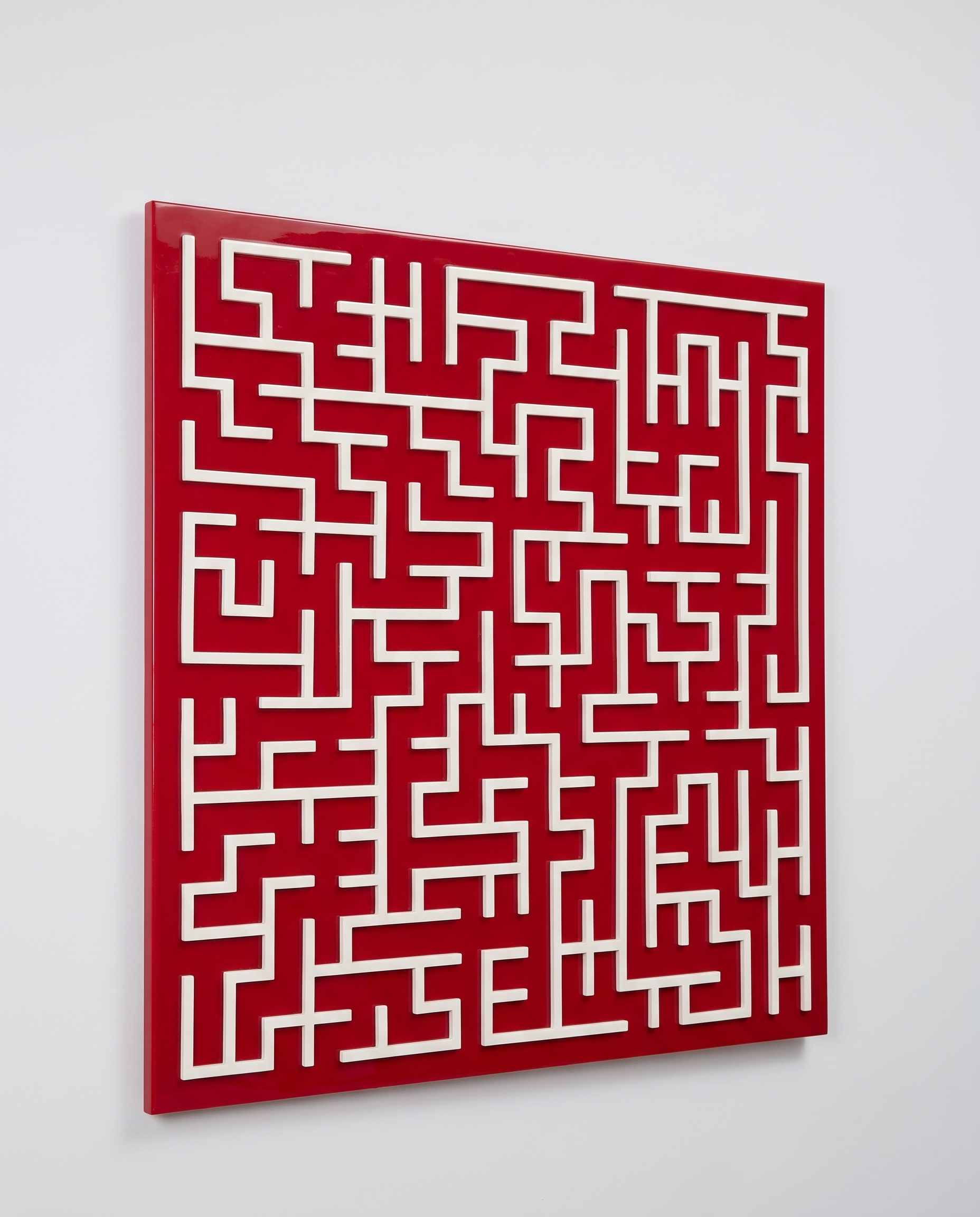 Harmony Maze Wall Art - Dark Carmine