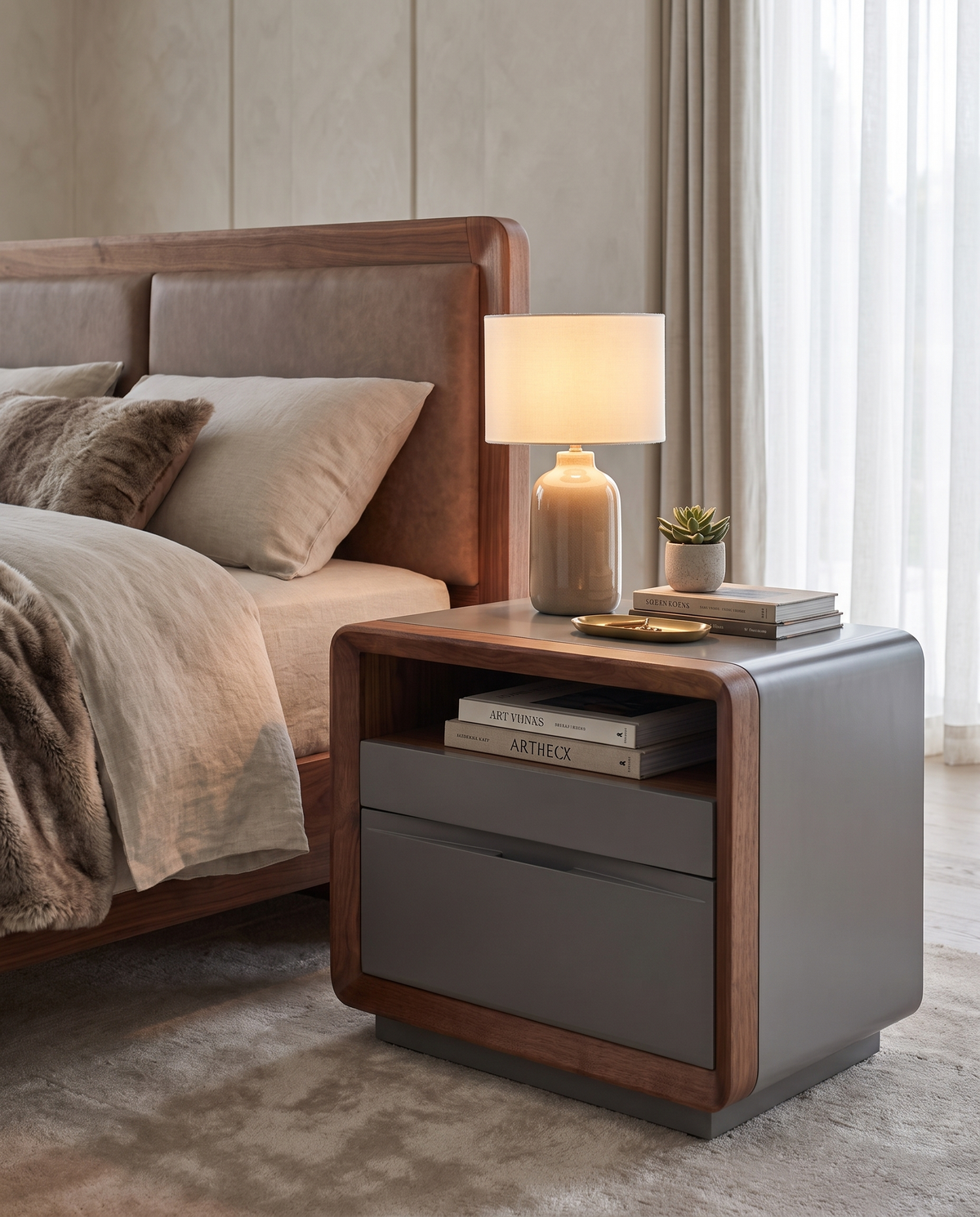Jerome Buro Nightstand Bedside Table(Set of 2)