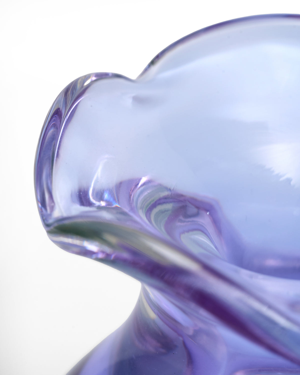 Lavender Ripple Crystal Vase