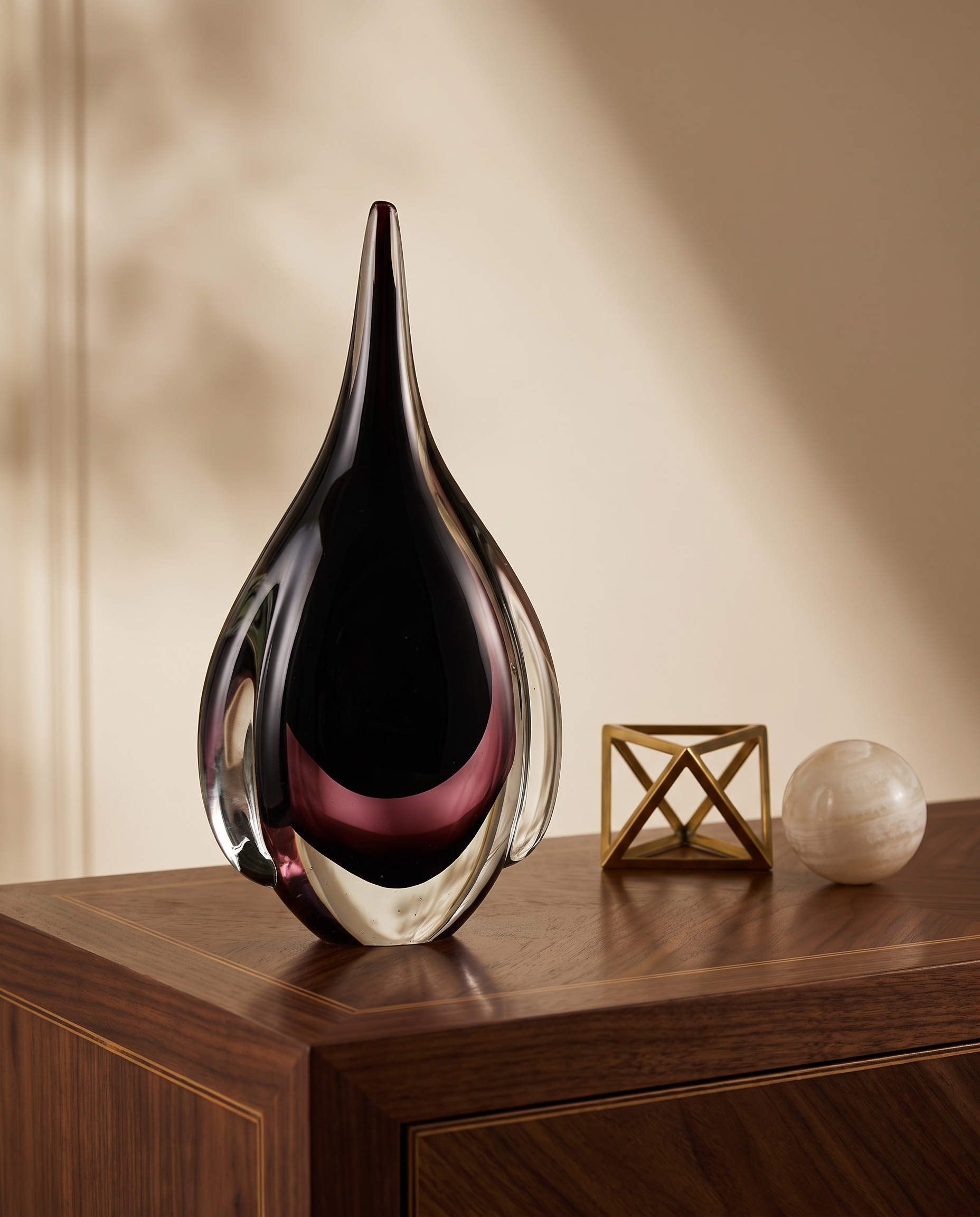 Luminous Drop Black Crystal Decor