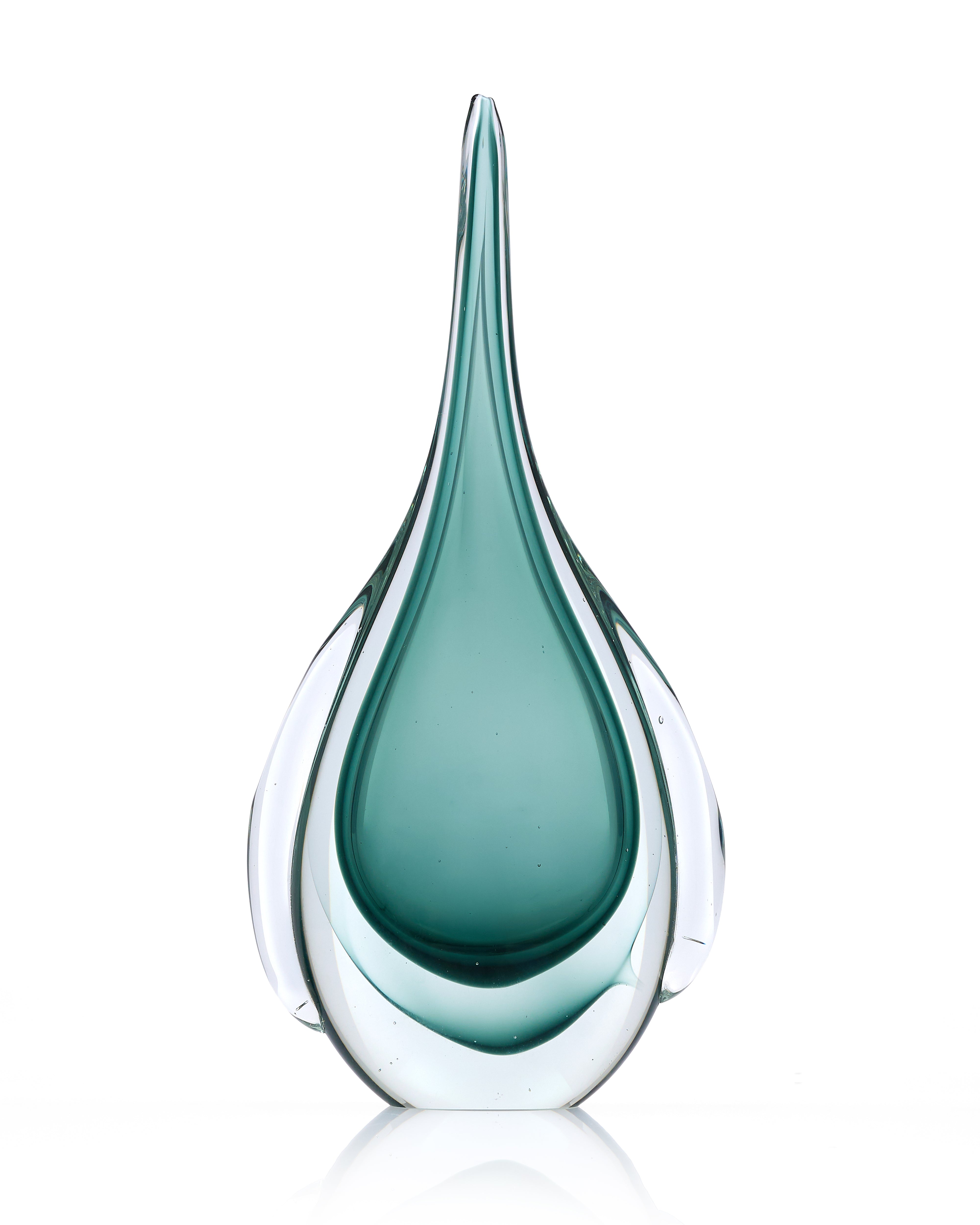 Luminous Drop Retro Cyan Crystal Decor