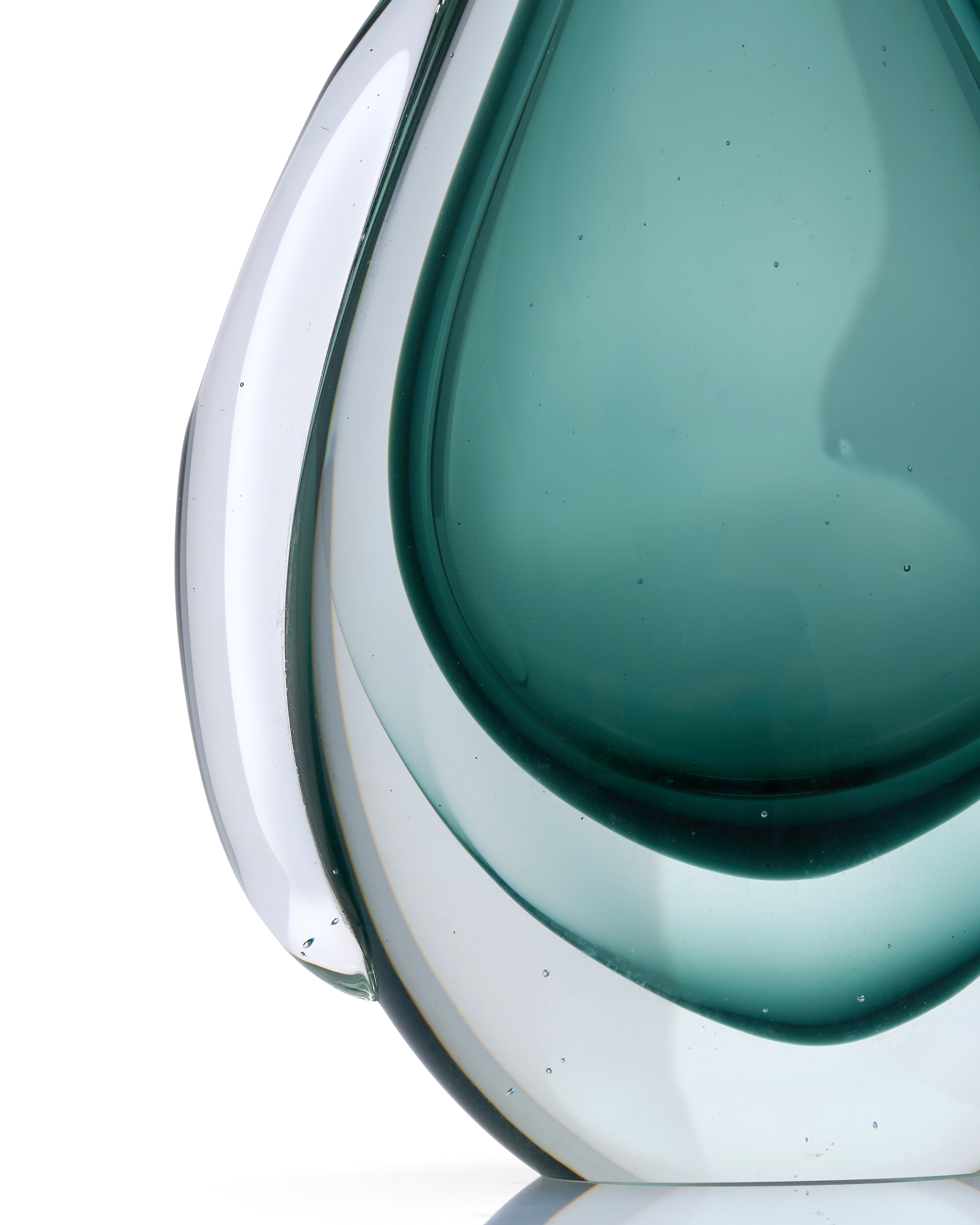 Luminous Drop Retro Cyan Crystal Decor