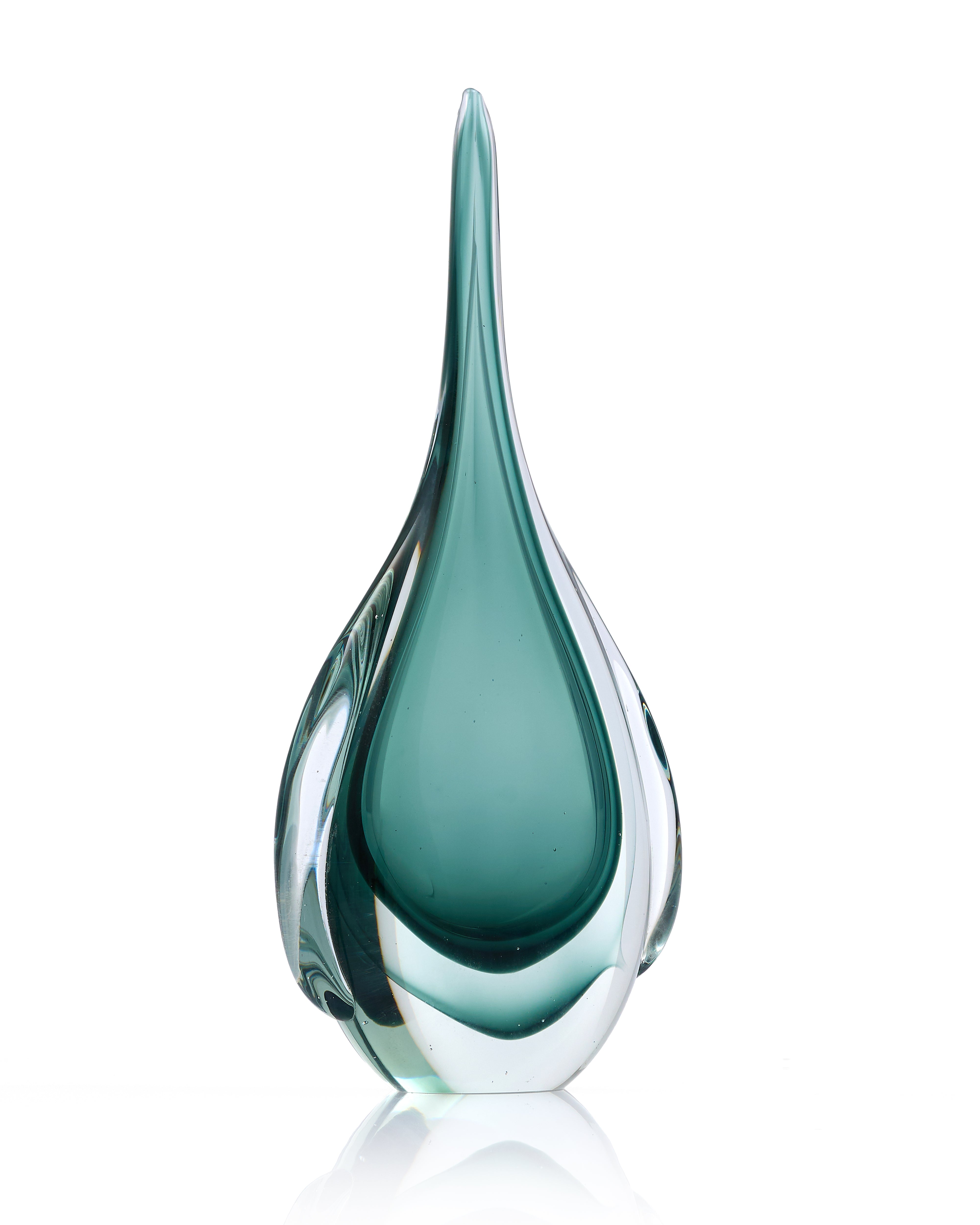 Luminous Drop Retro Cyan Crystal Decor