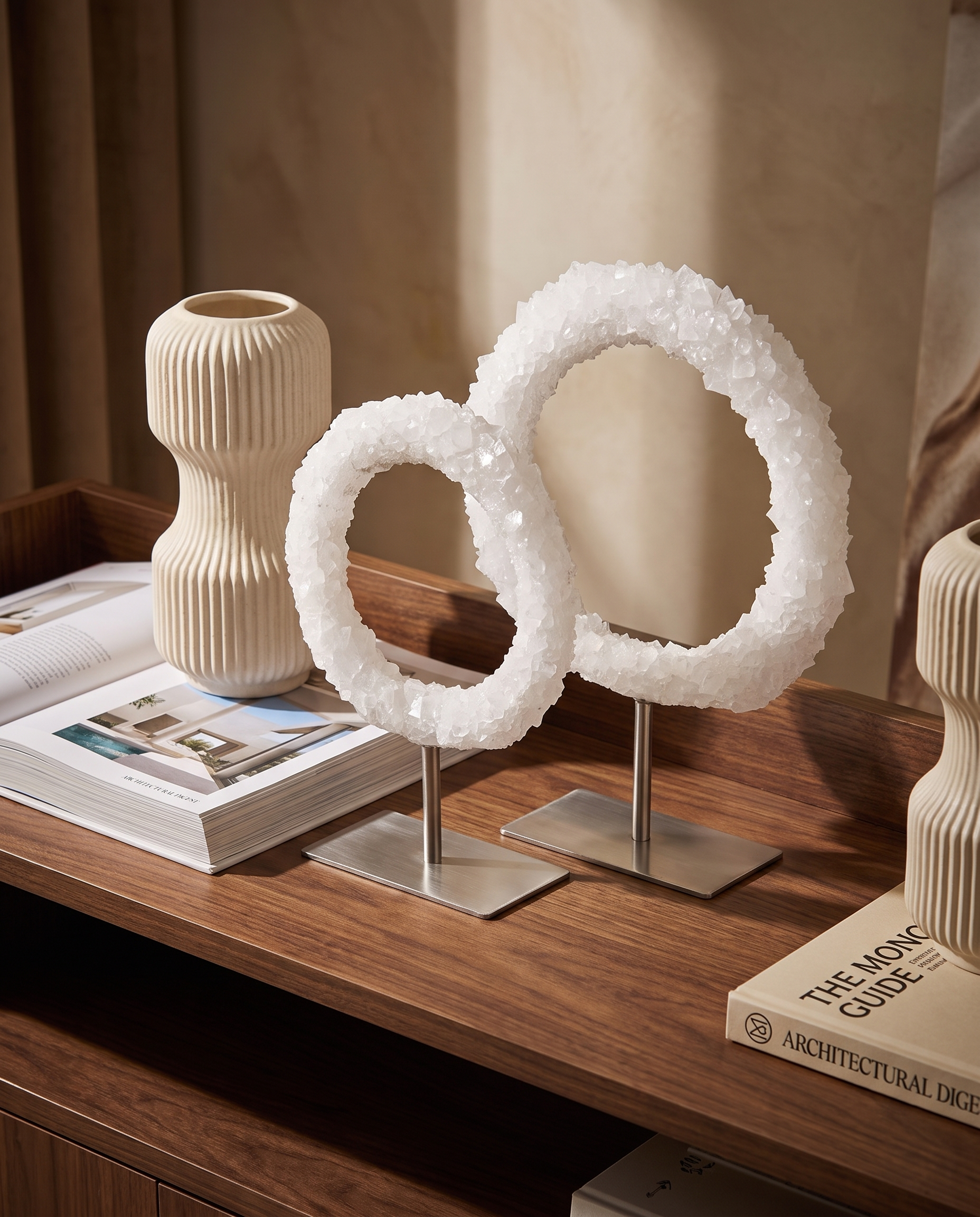 Luna Ring Crystal White Decor
