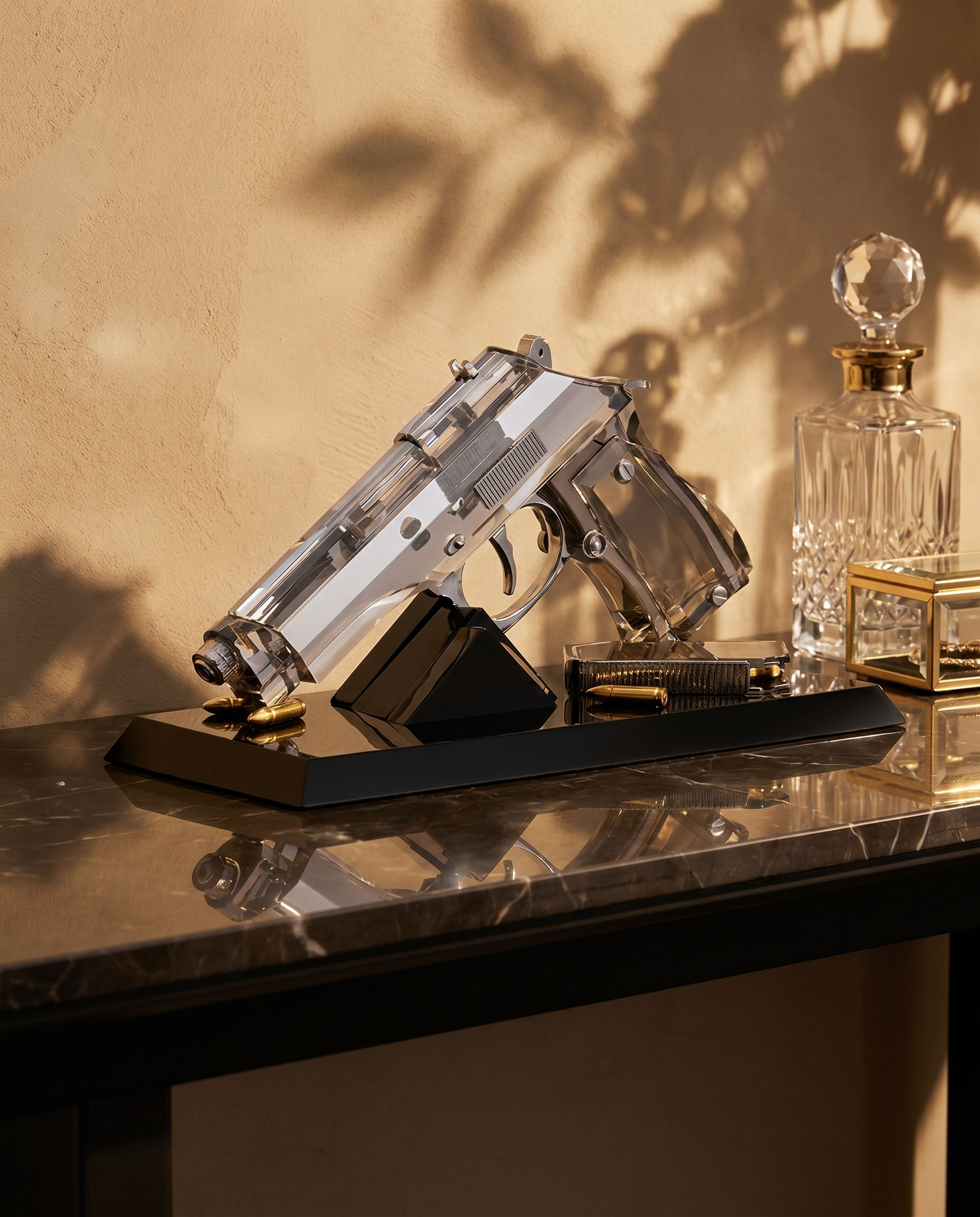 Luxury Clear Crystal Marksman Art Decor
