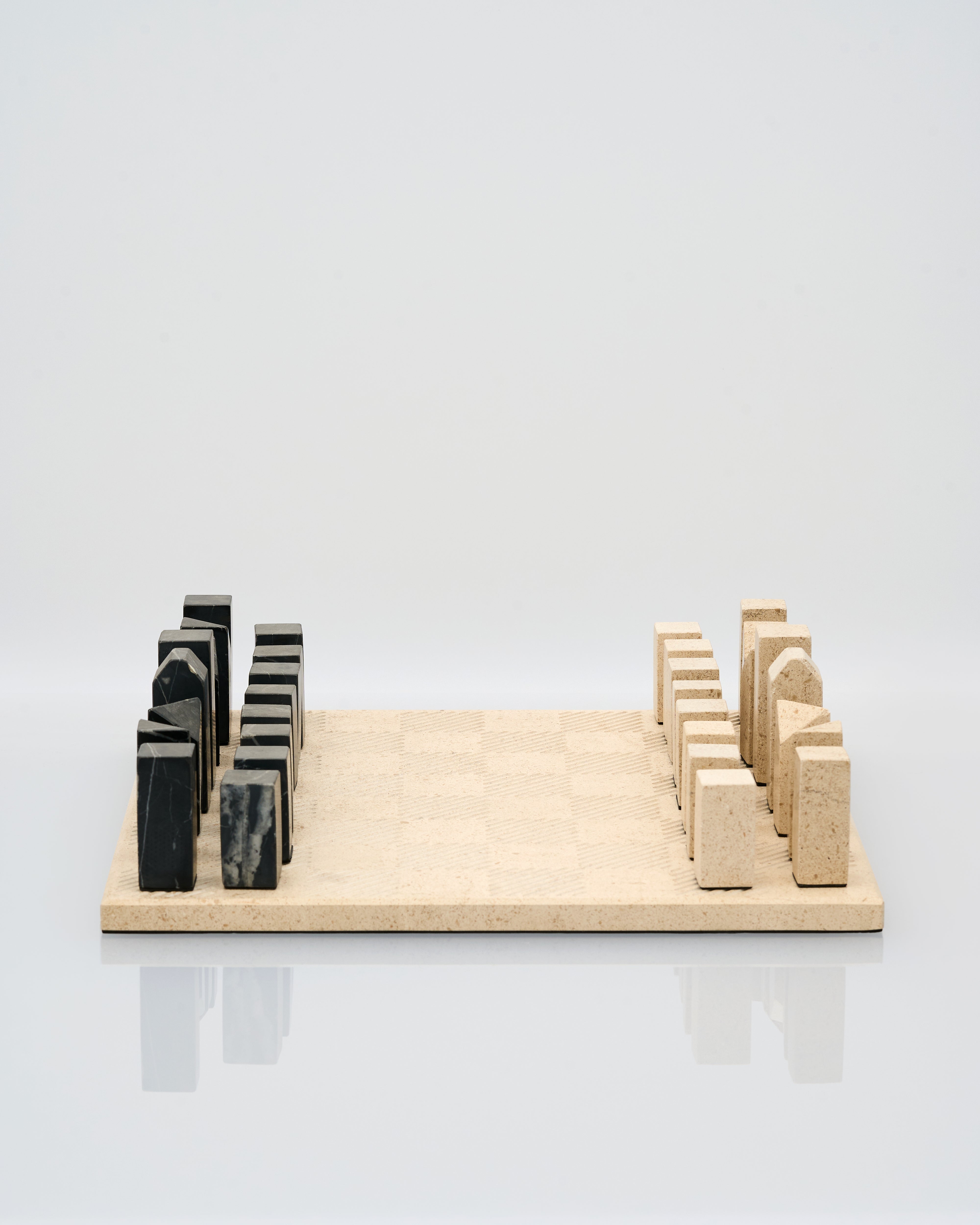 Marble Chessboard Ivory Black set on a white background