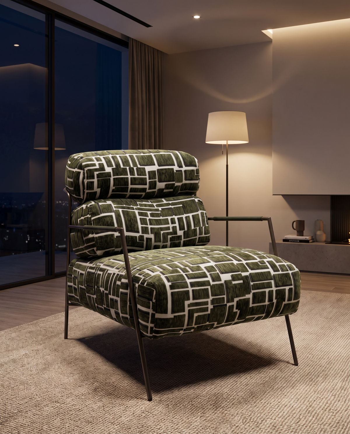 Merlot Armchair - Army Green