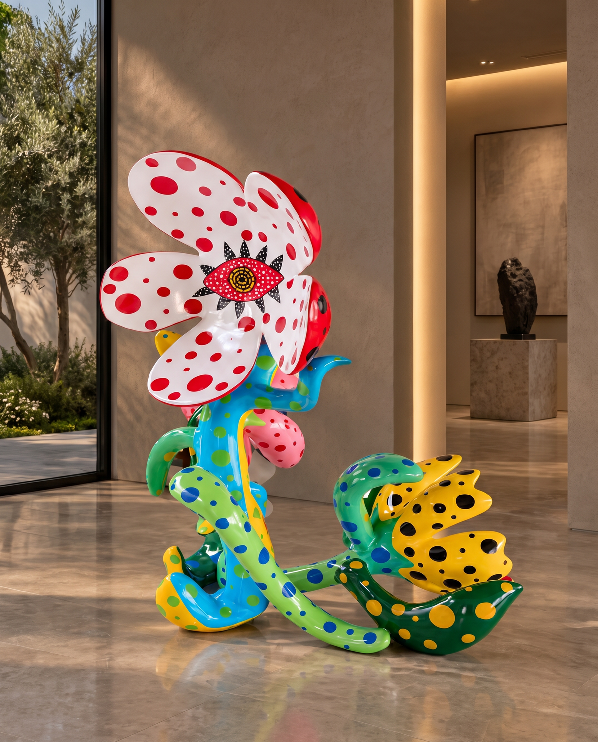 Polka Dot Flower Sculpture