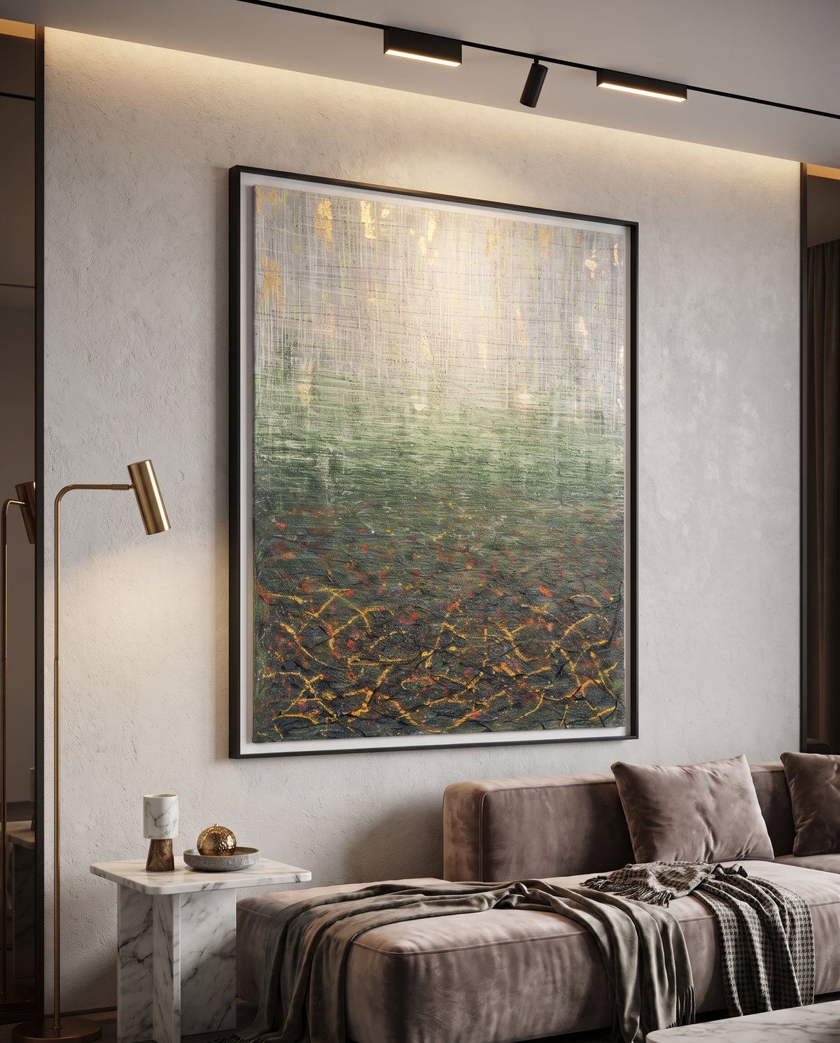 Moss & Embers - Modern Abstract Wallart