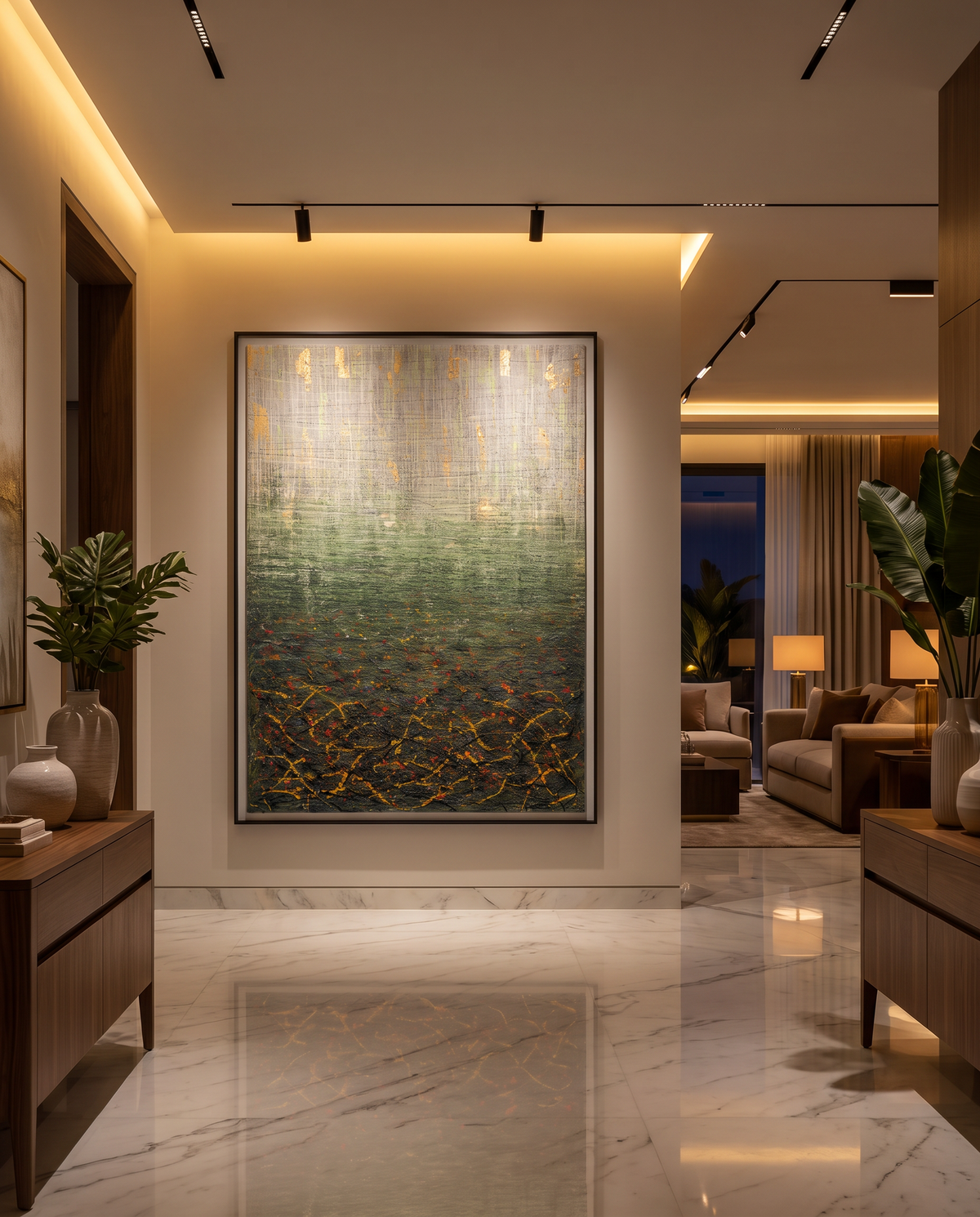 Moss & Embers - Modern Abstract Wallart