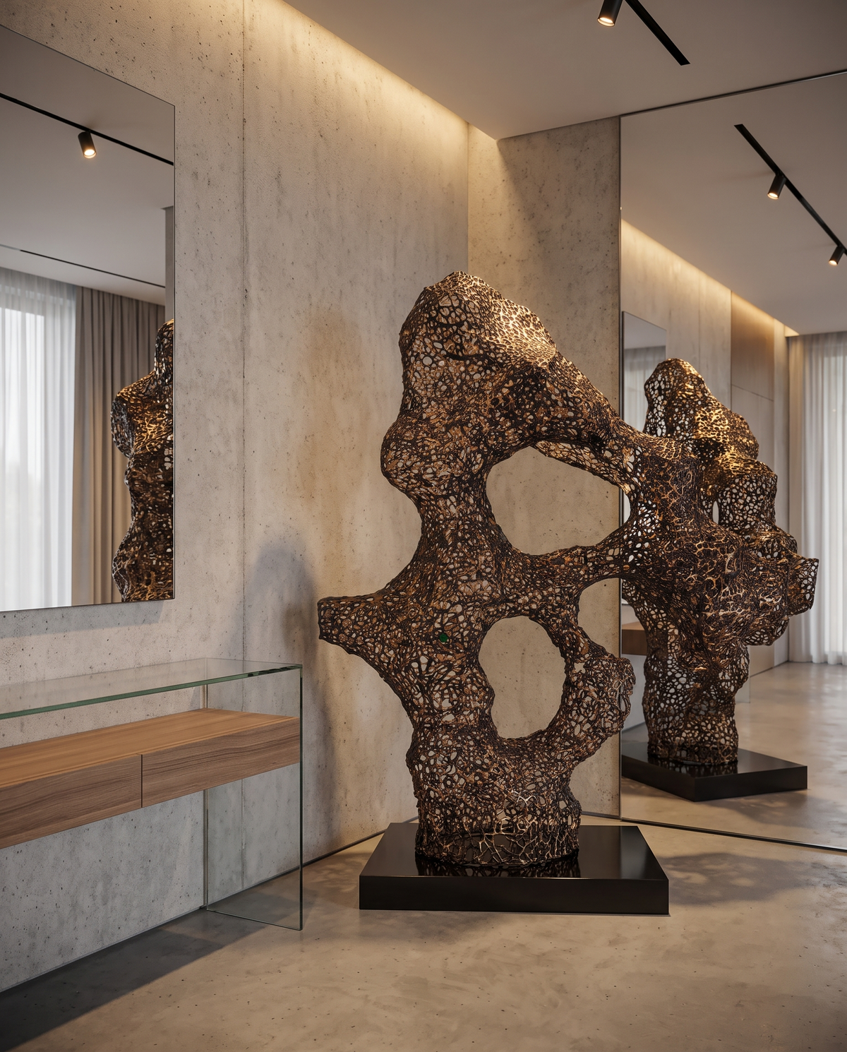Mycelium Matrix Stainless Steel Sculpture