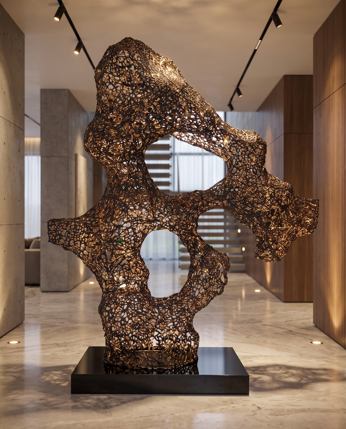 Mycelium Matrix Stainless Steel Sculpture
