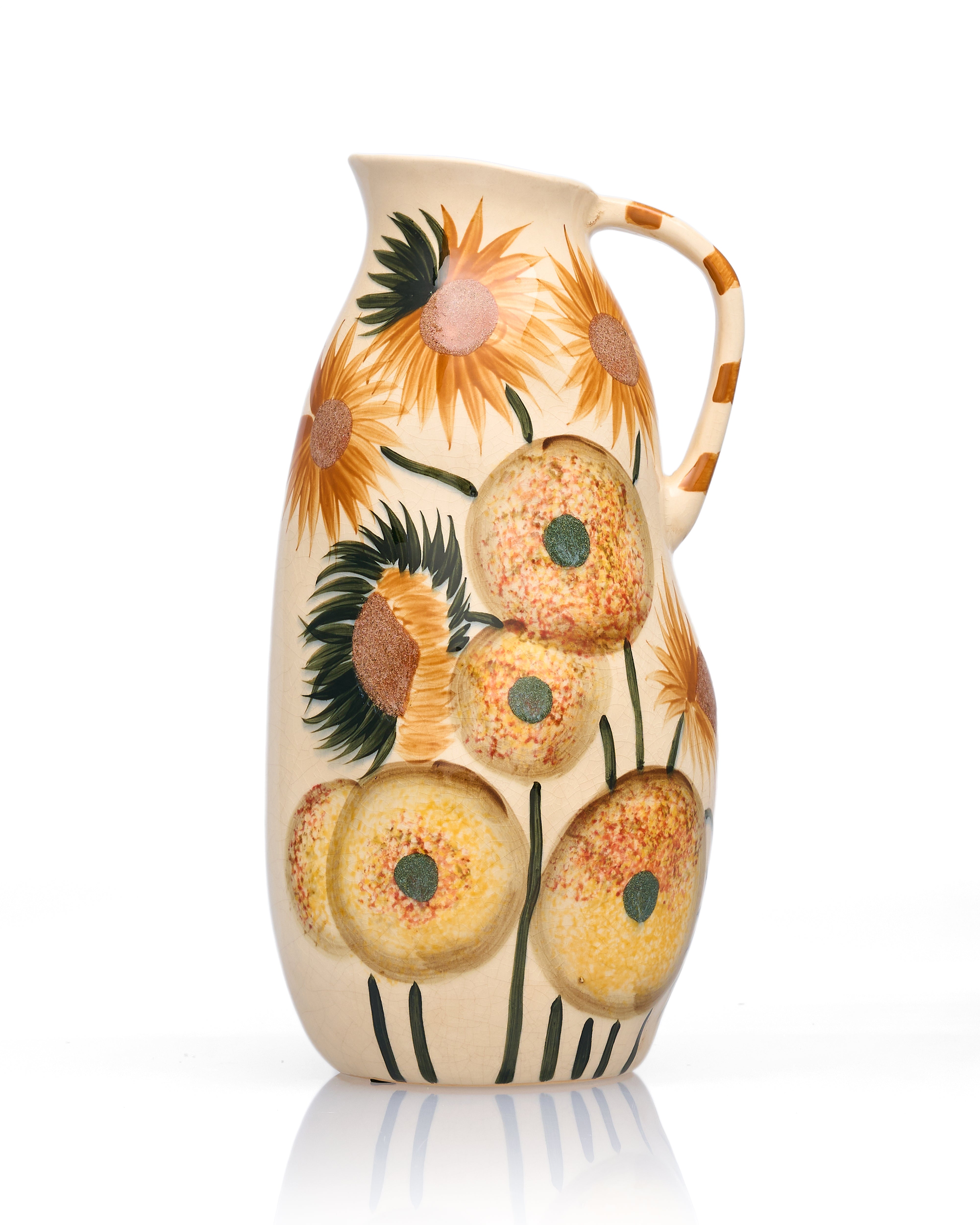 Ochre Coneflower Floral Jug Vases