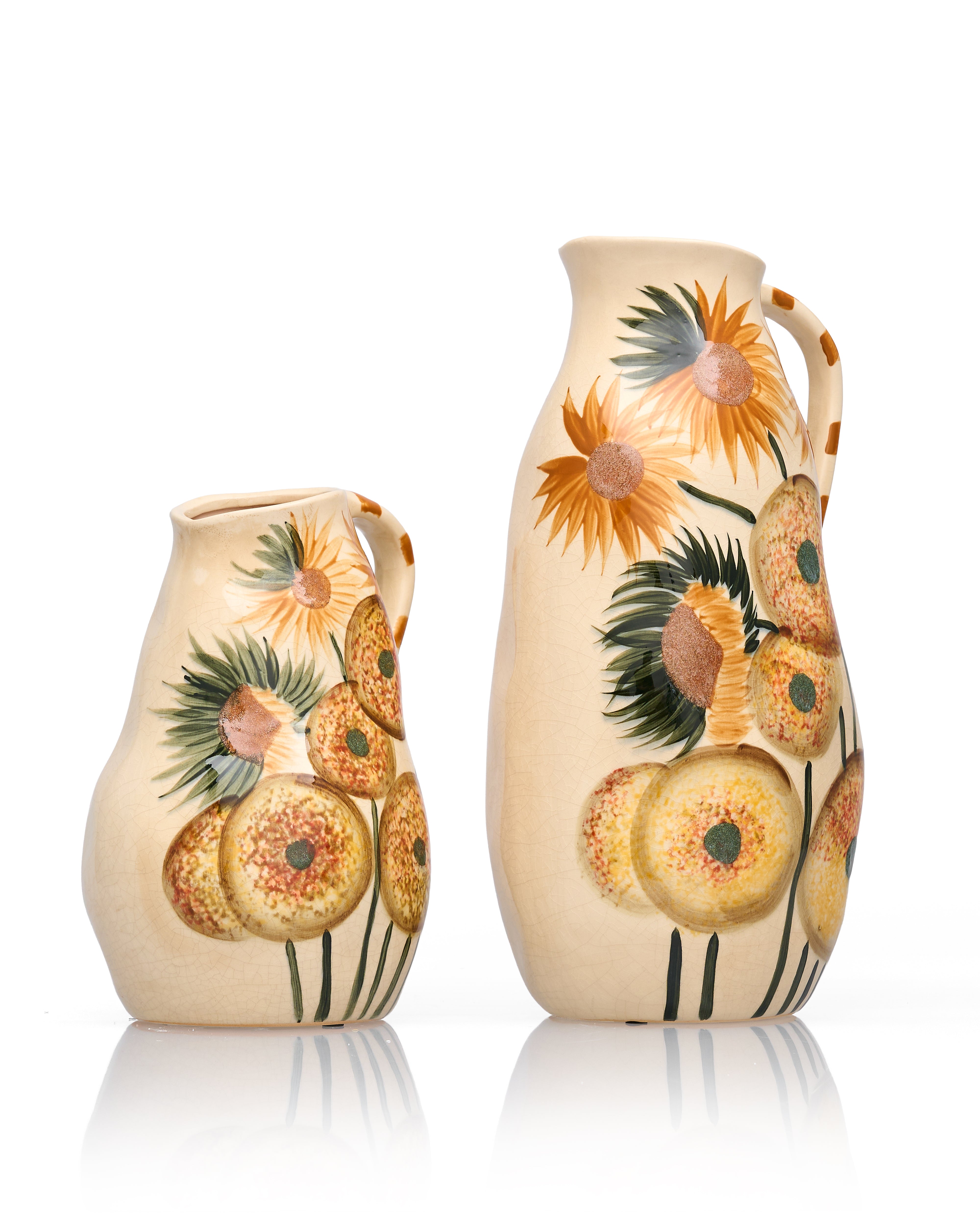 Ochre Coneflower Floral Jug Vases