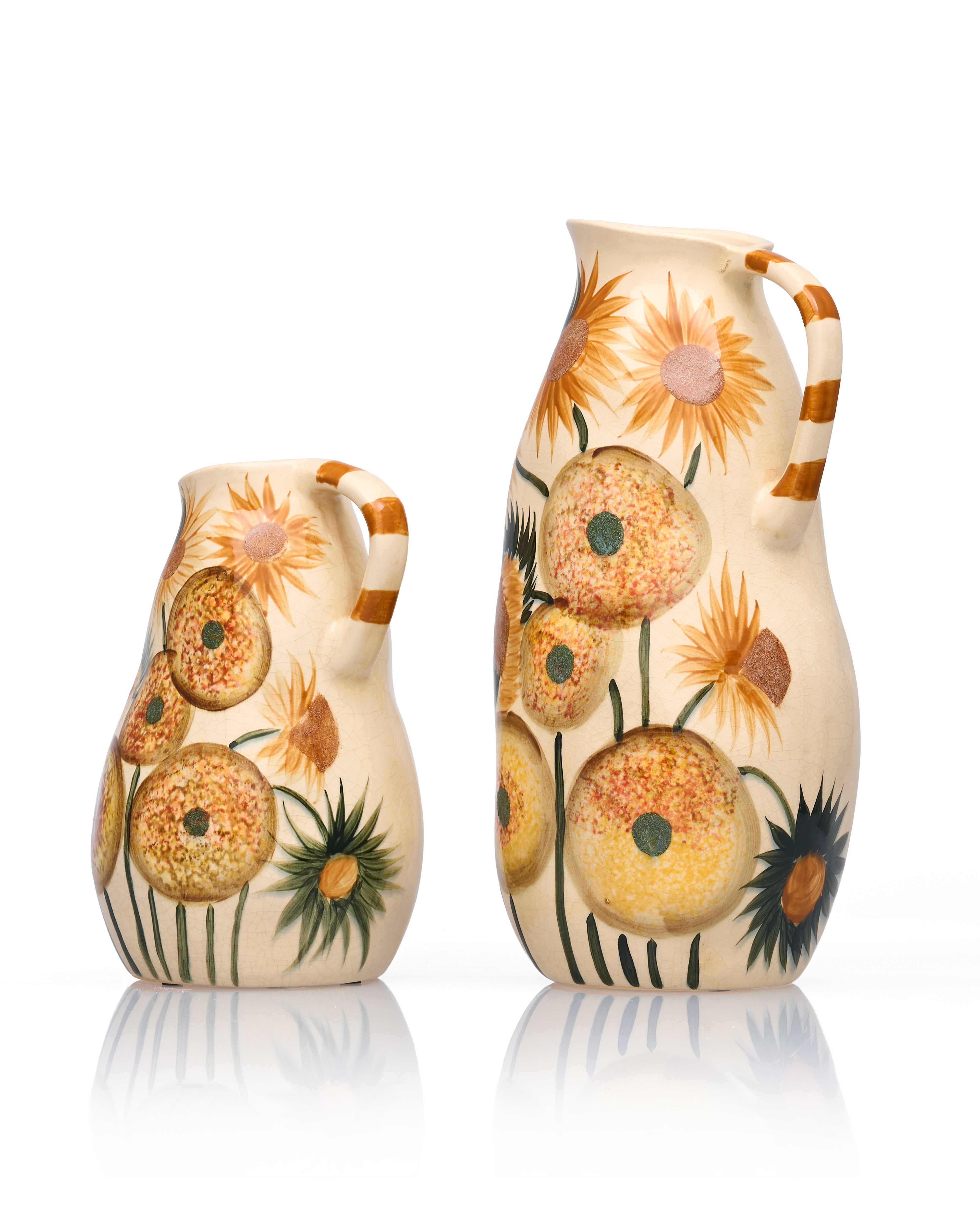 Ochre Coneflower Floral Jug Vases
