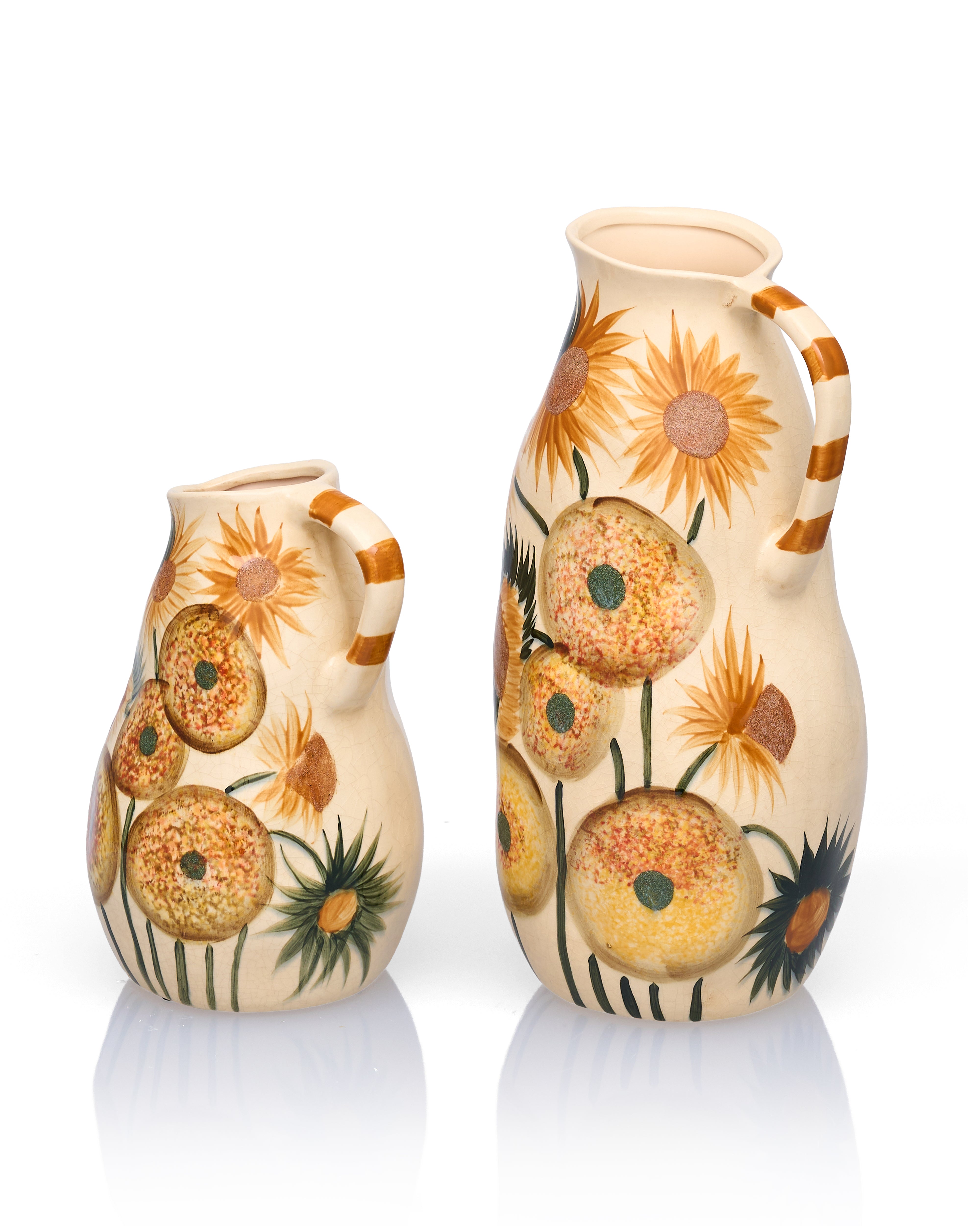 Ochre Coneflower Floral Jug Vases