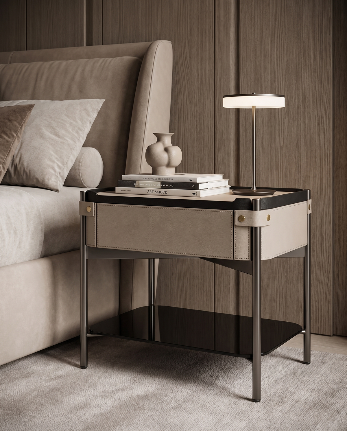 Panzano Nightstand Bedside Table(Set of 2)