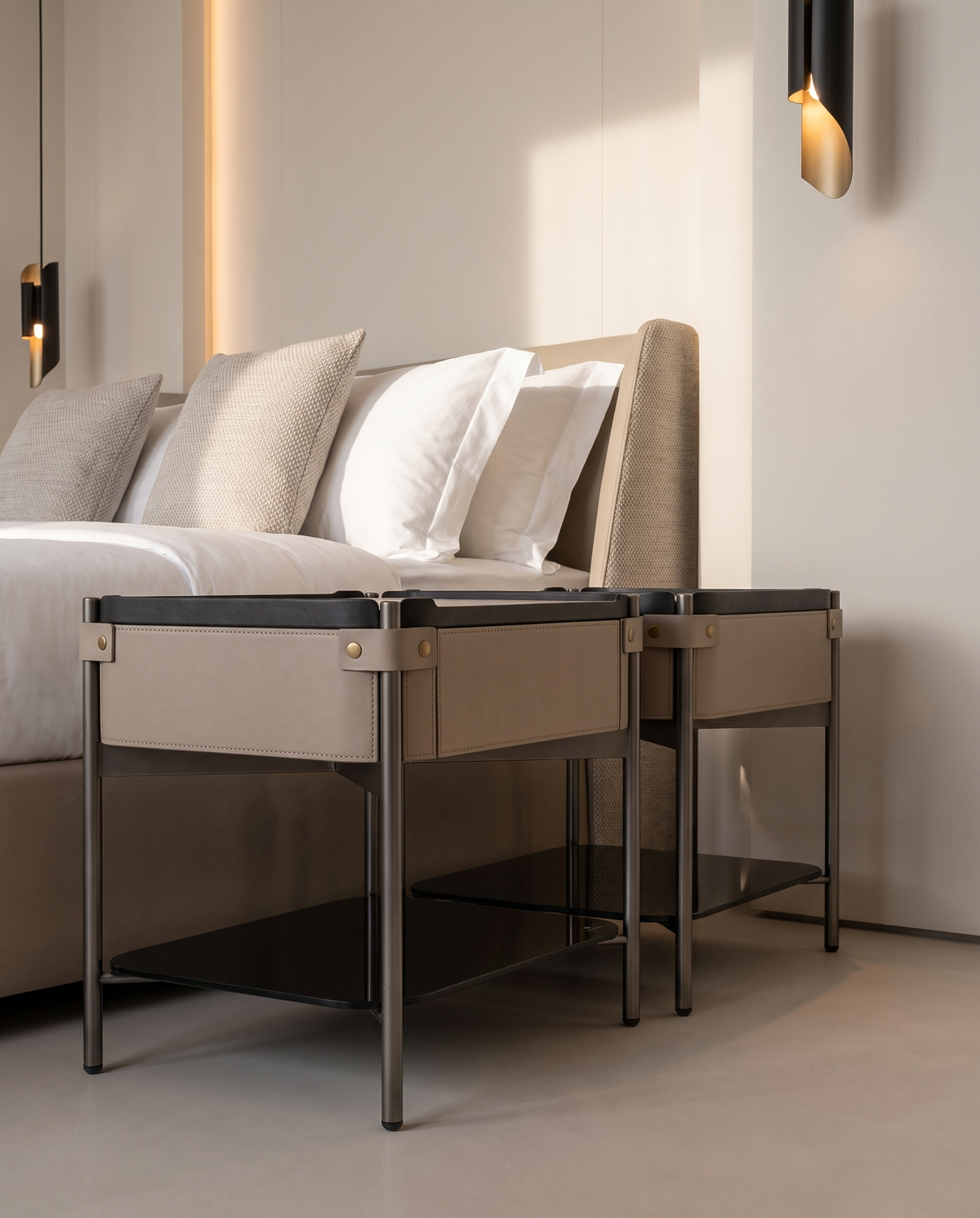 Panzano Nightstand Bedside Table(Set of 2)