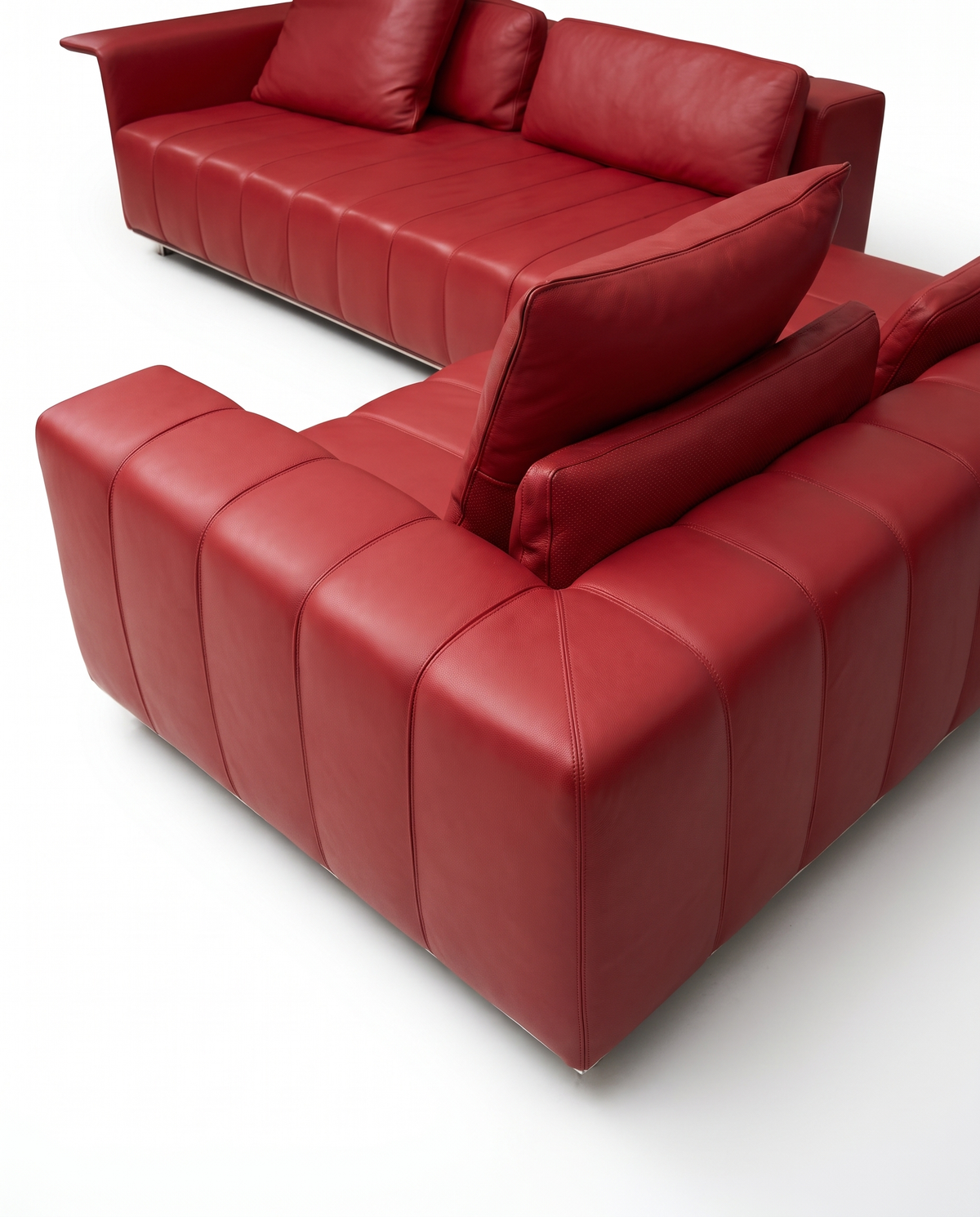 Stanza Red Leather Sofa
