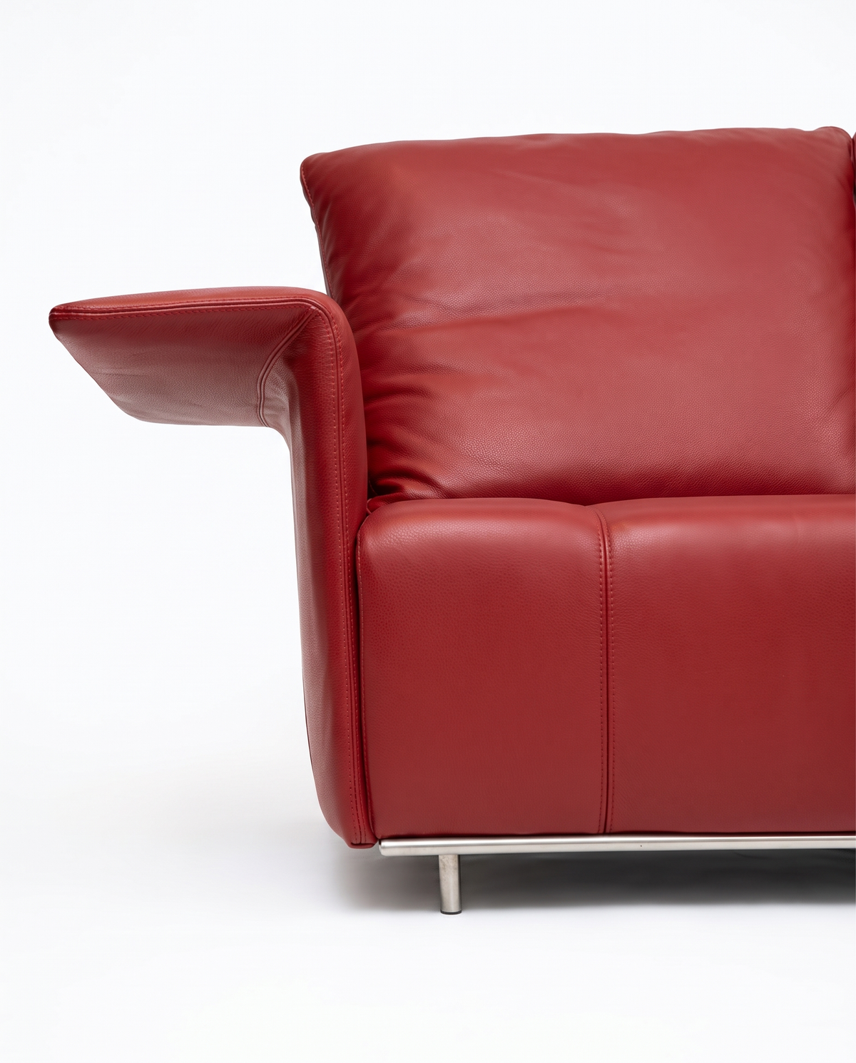 Stanza Red Leather Sofa