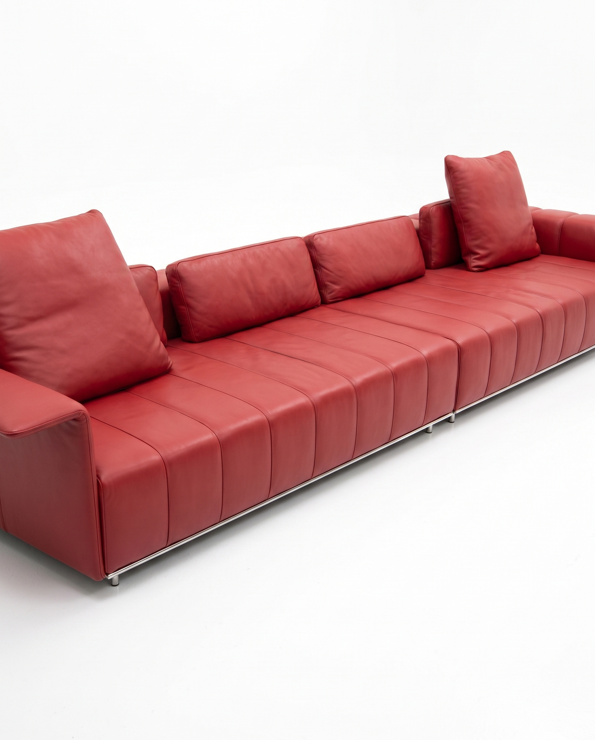 Stanza Red Leather Sofa