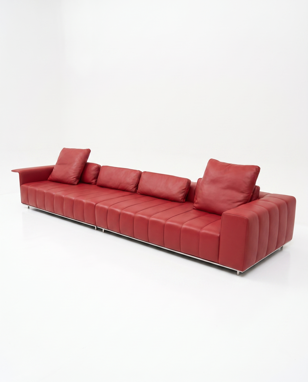 Stanza Red Leather Sofa