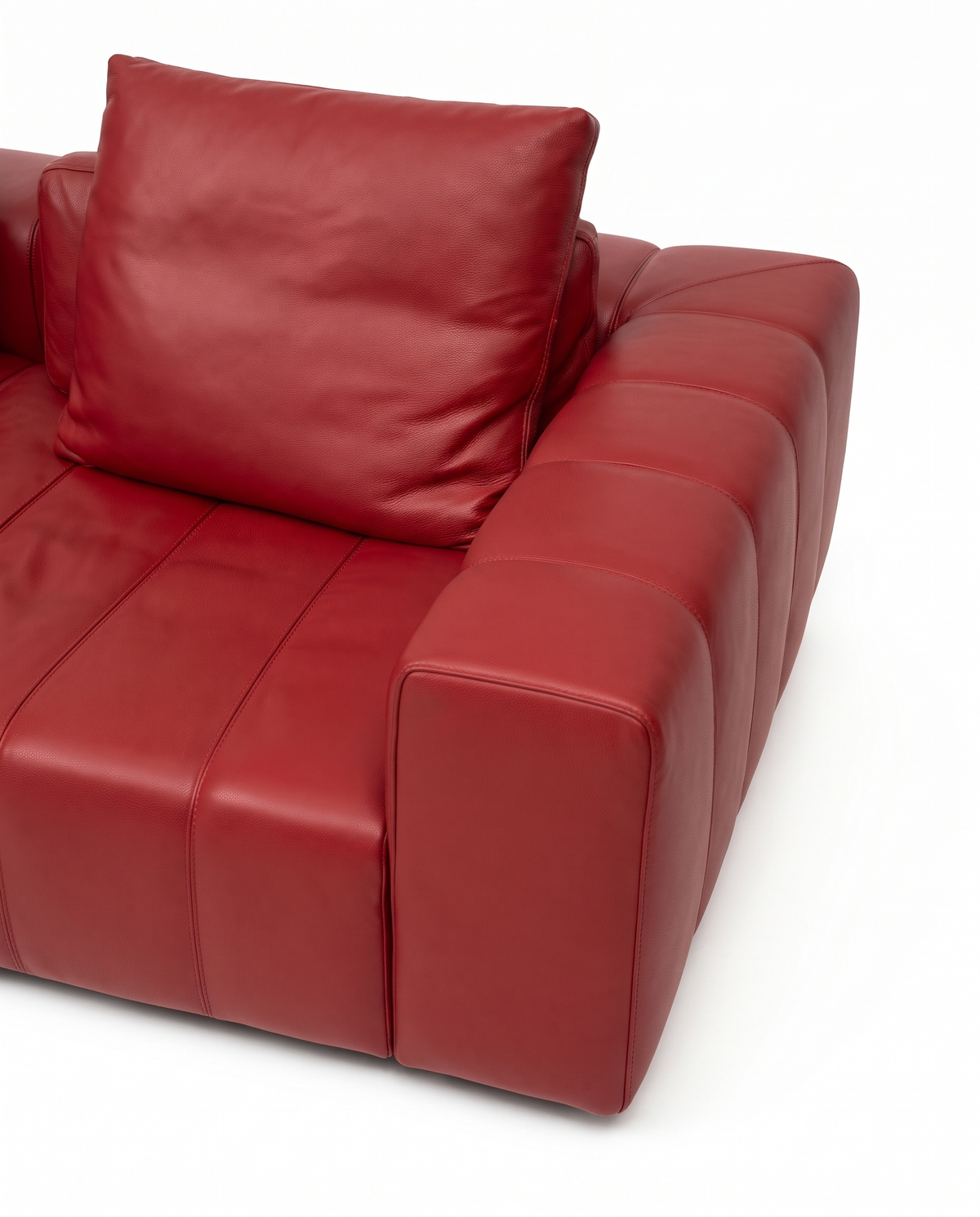 Stanza Red Leather Sofa