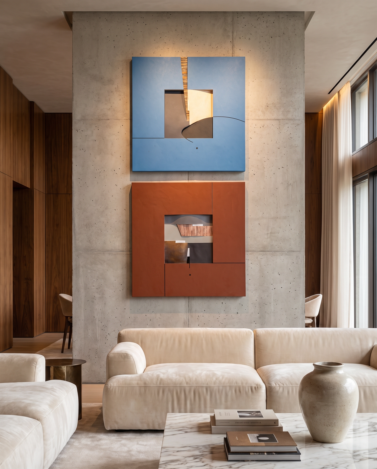Terra & Cerulean Duo - Modern Luxury Wallart