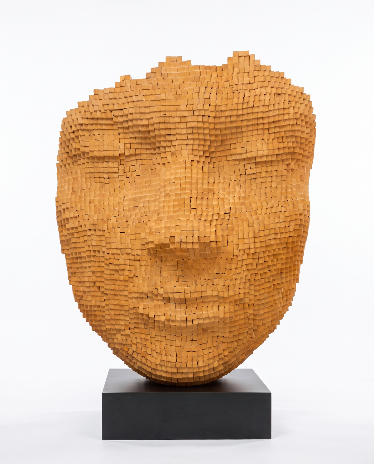 The Quiet Mind Wooden Face Sculpture Large