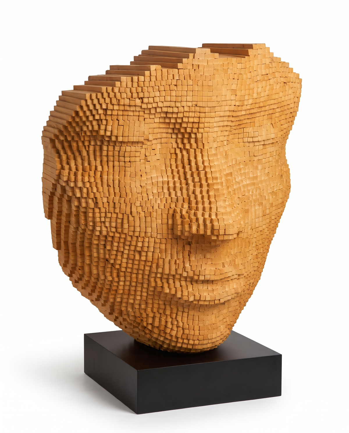 The Quiet Mind Wooden Face Sculpture Large