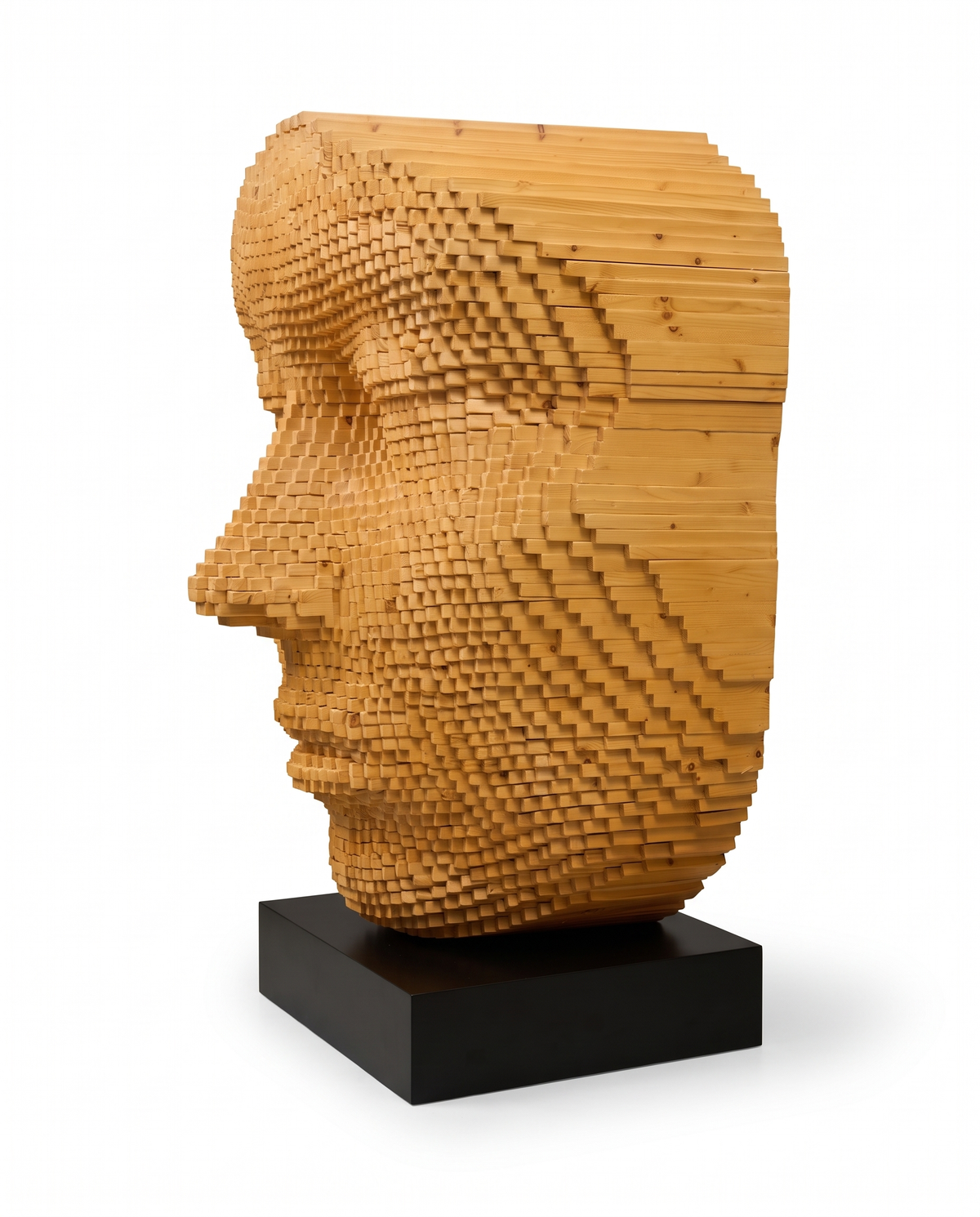 The Quiet Mind Wooden Face Sculpture Large