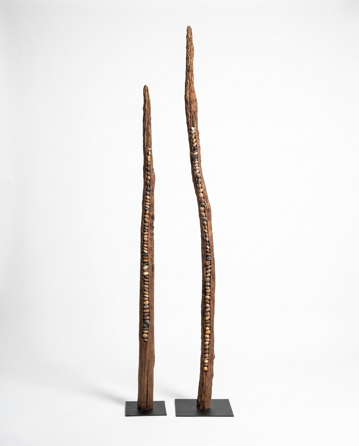 The Sylvan Pillars - Modern Wooden Sculpture