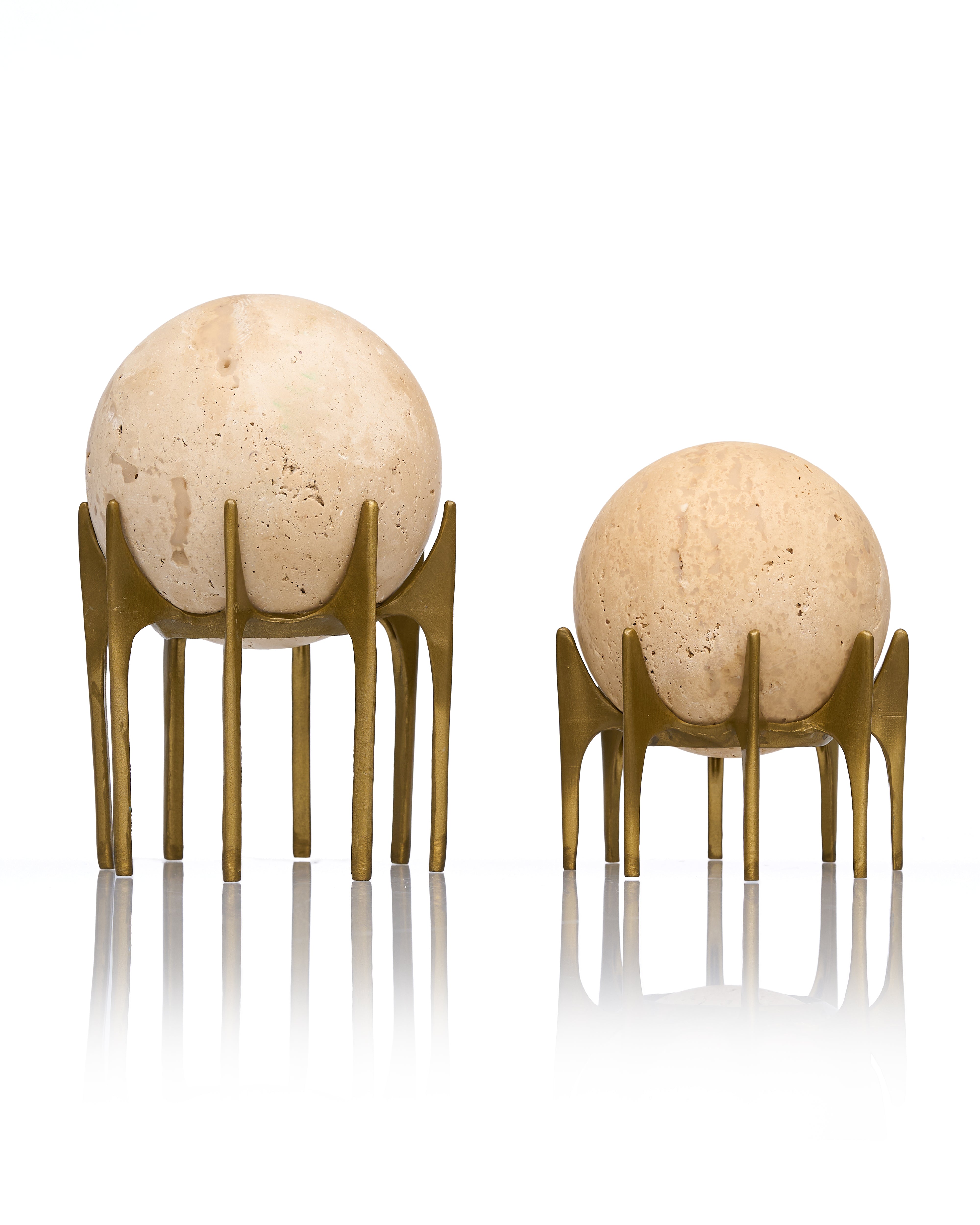 Travertine Sphere Totems